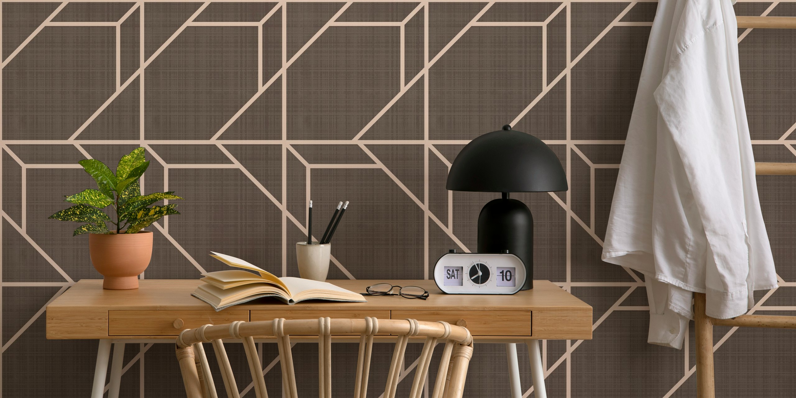 Minimal Balanced Grid - Earthy papel pintado en una habitación