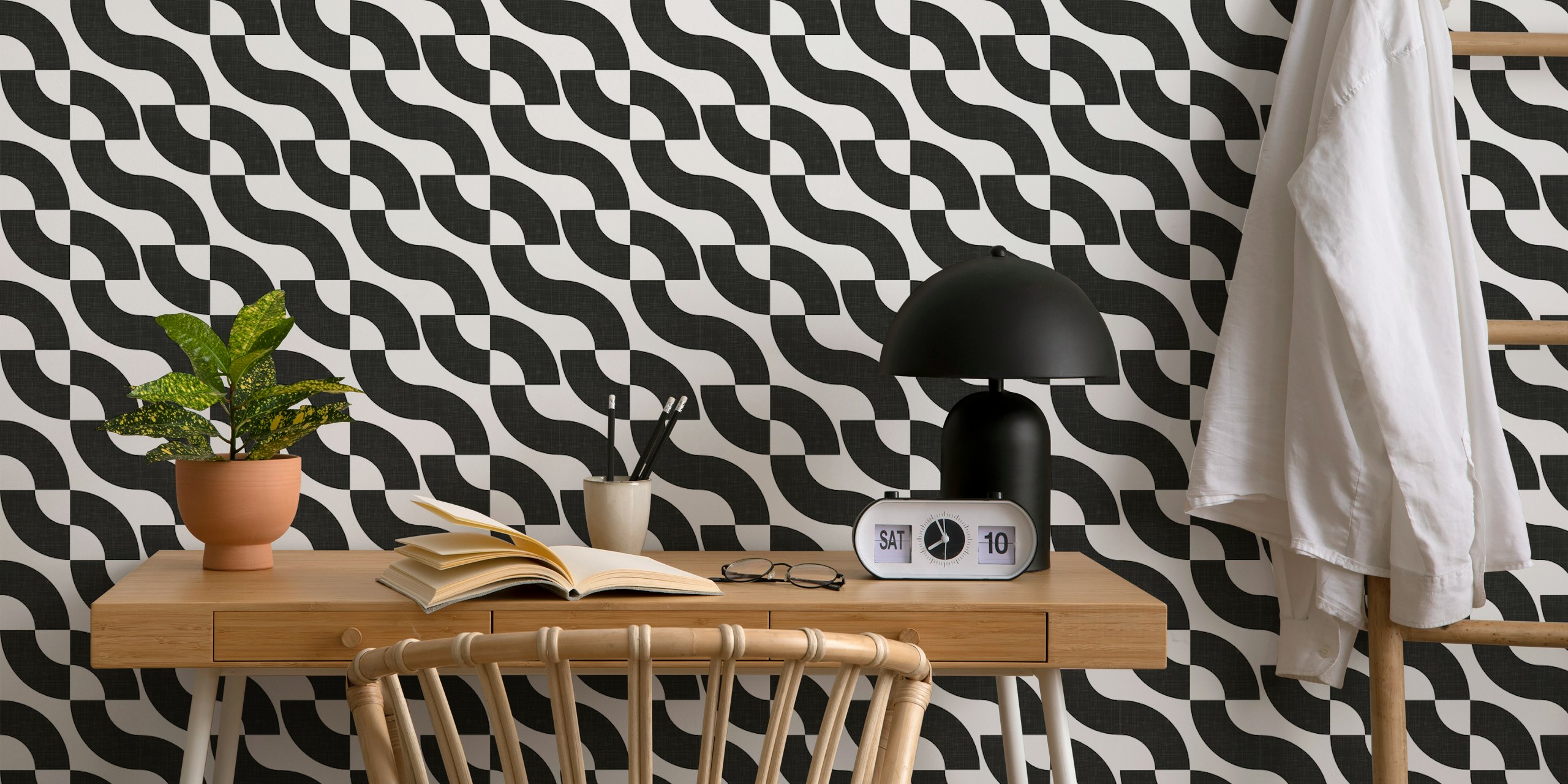 ταπετσαρία Modern Geometry Bauhaus Vibes σε ένα δωμάτιο