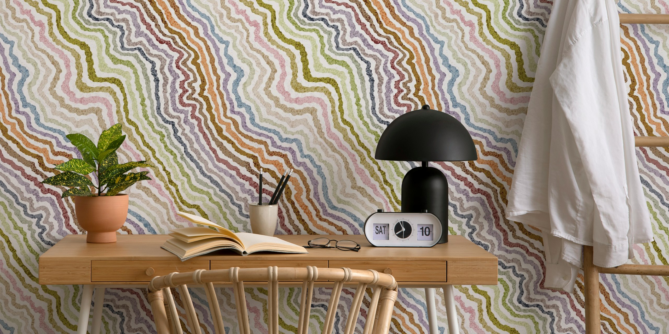 Papel de parede Earth Quartz em uma sala moderna