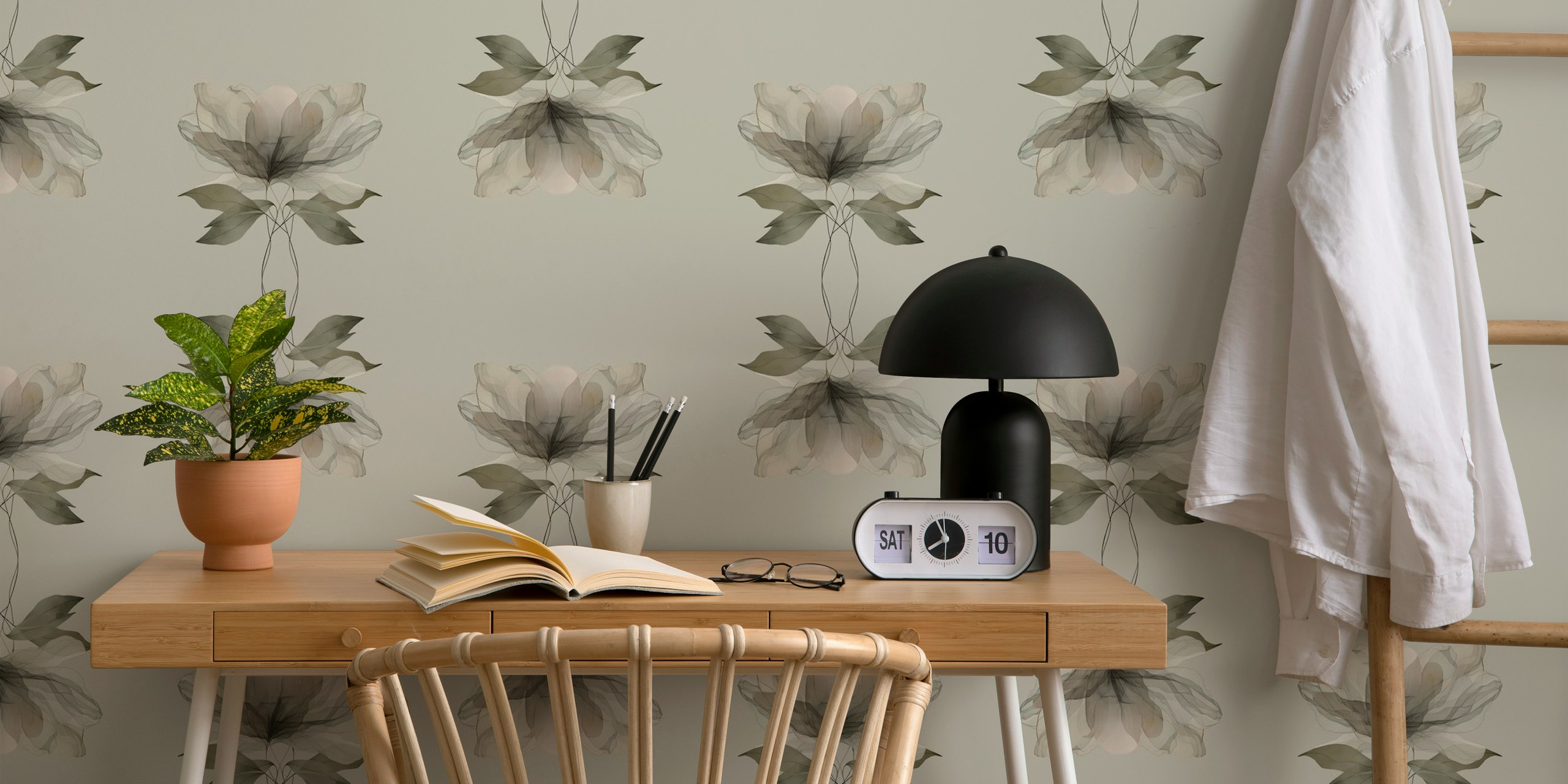 Dreamy Sage Pattern tapet i et rum