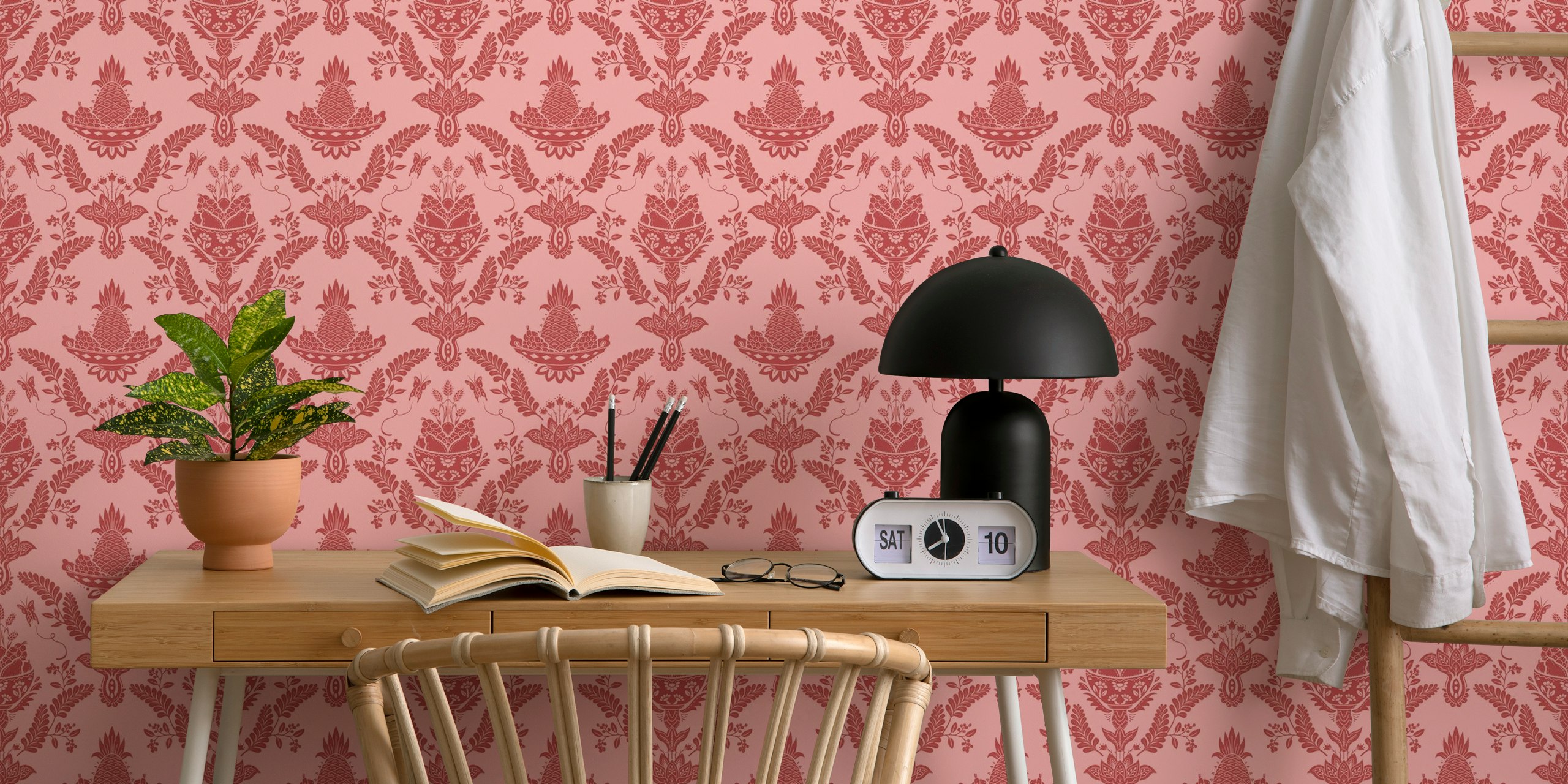 Pink Pineapple Elegance tapetdesign i et rom