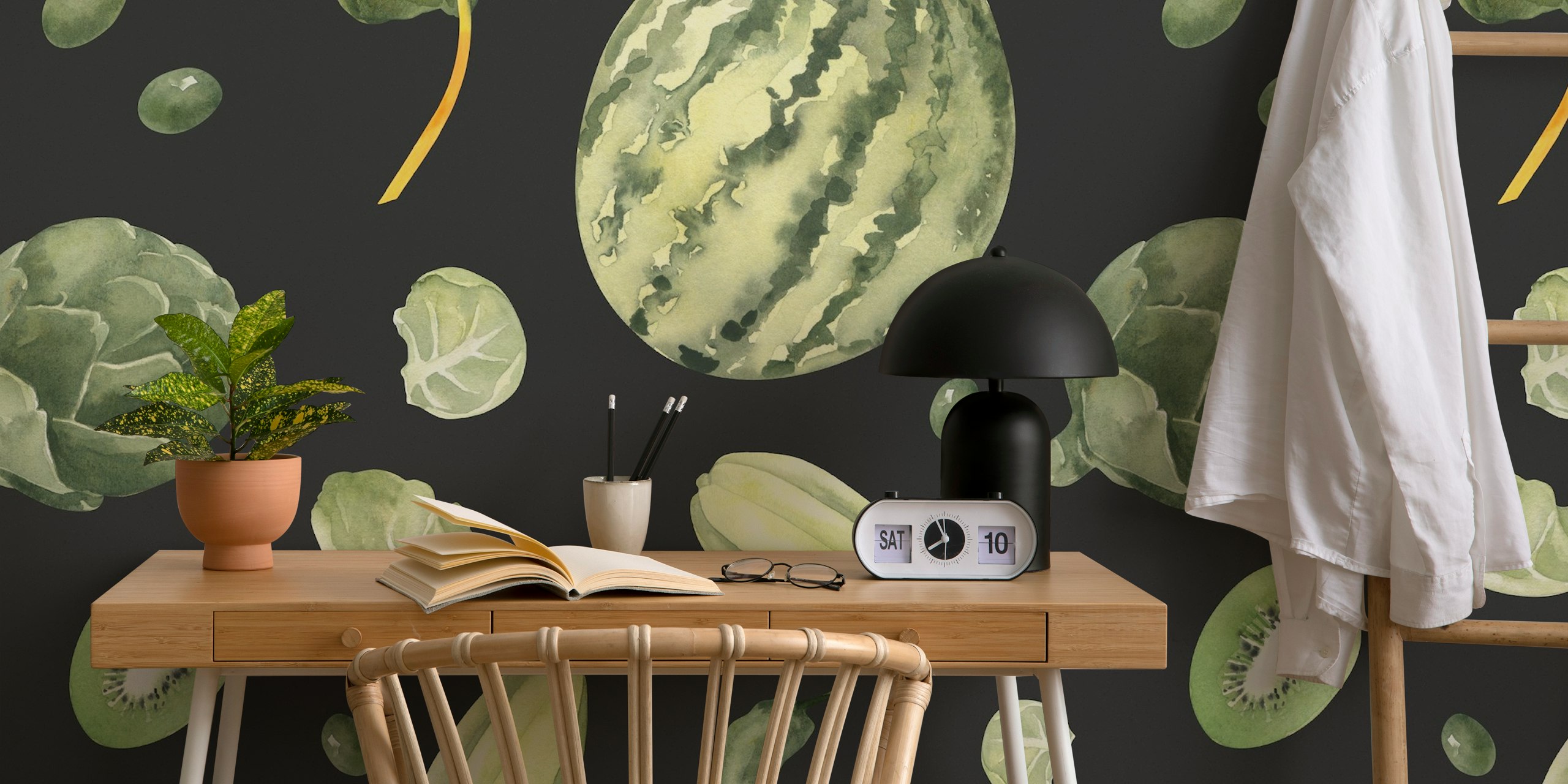 Exotic Green Fruits & Vegetables tapetdesign