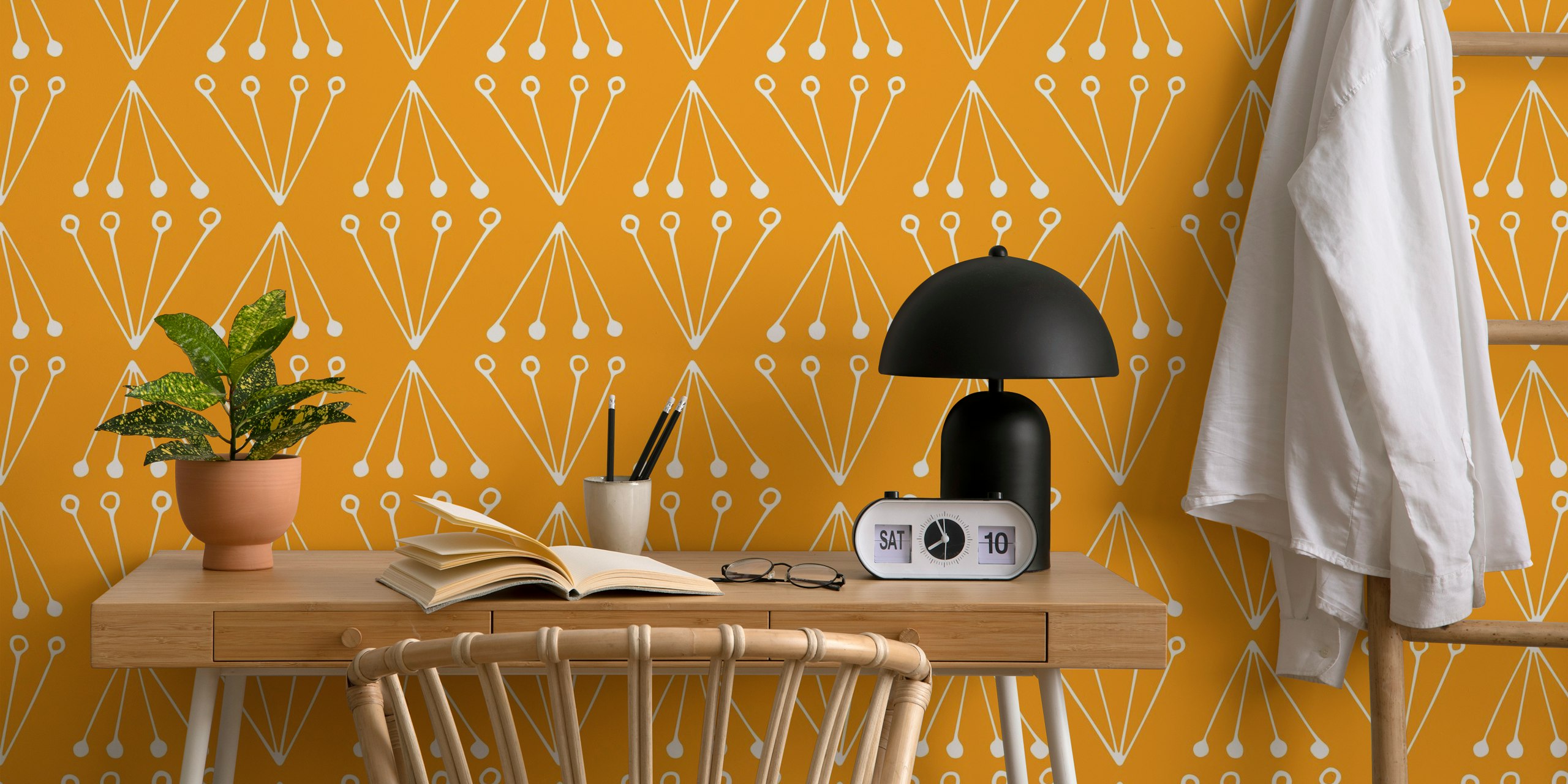 Abstrace Modern Geo tapet i ett rum