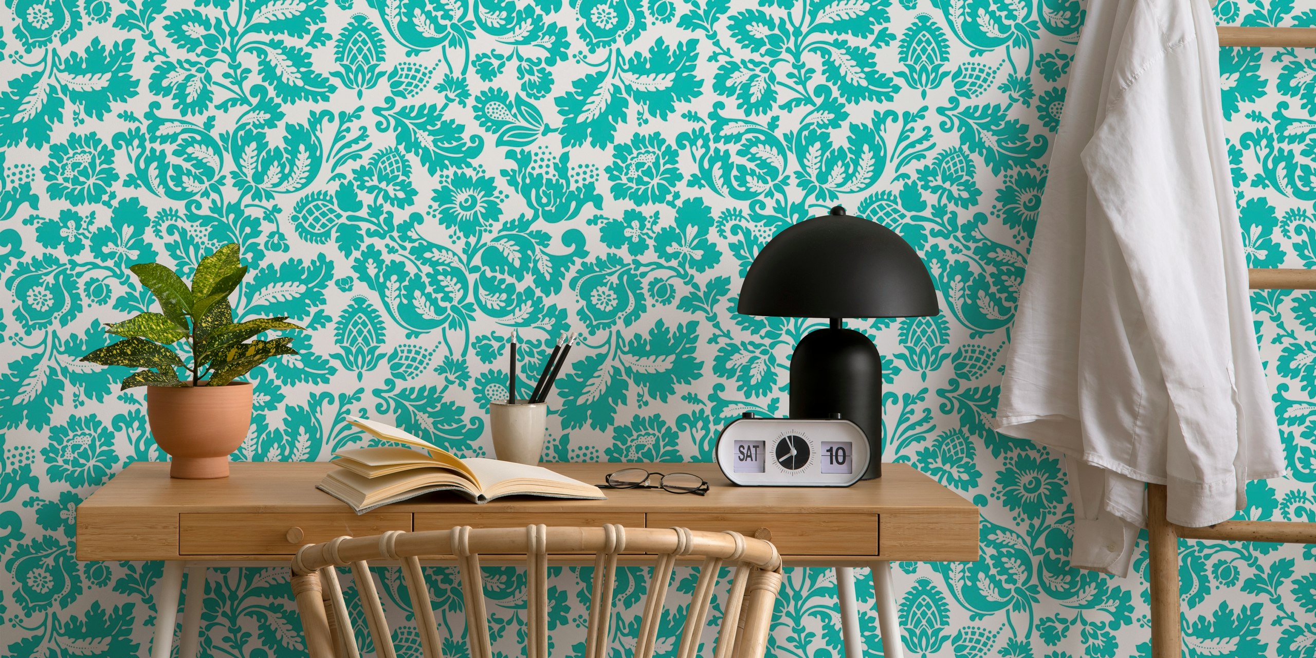 Victorian William Morris Venetian 4 Tapete in einem Zimmer