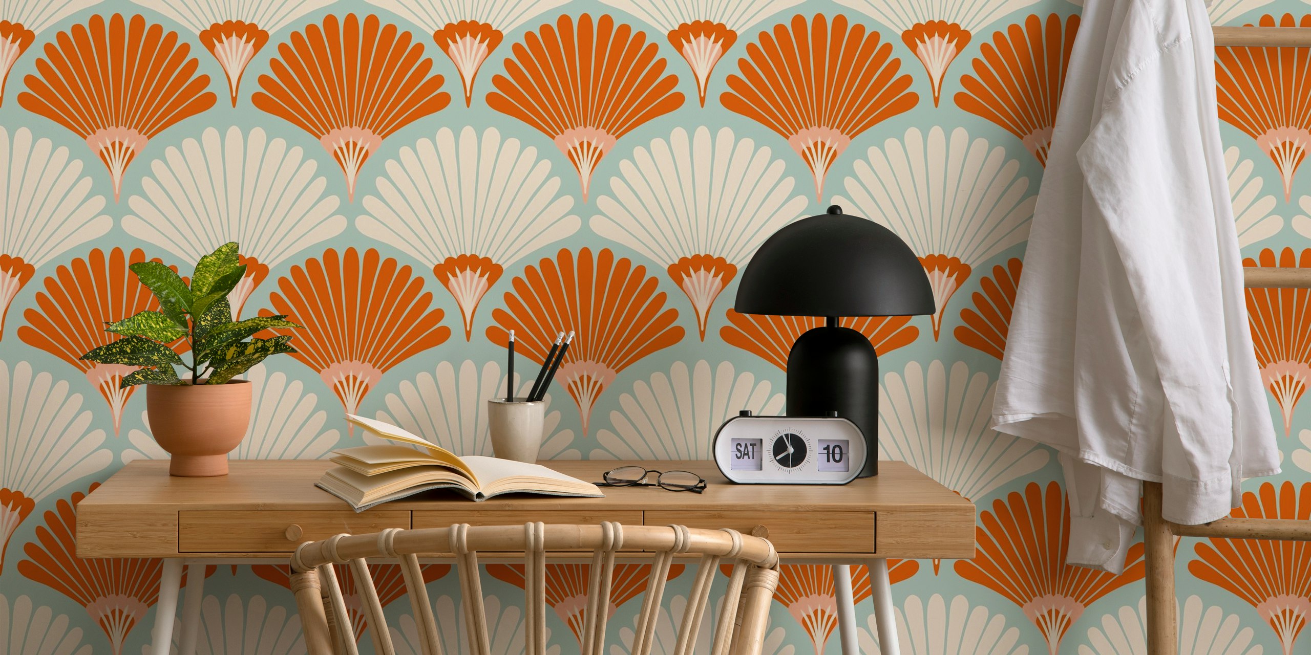 Ταπετσαρία Art Deco Fan σε ένα δωμάτιο