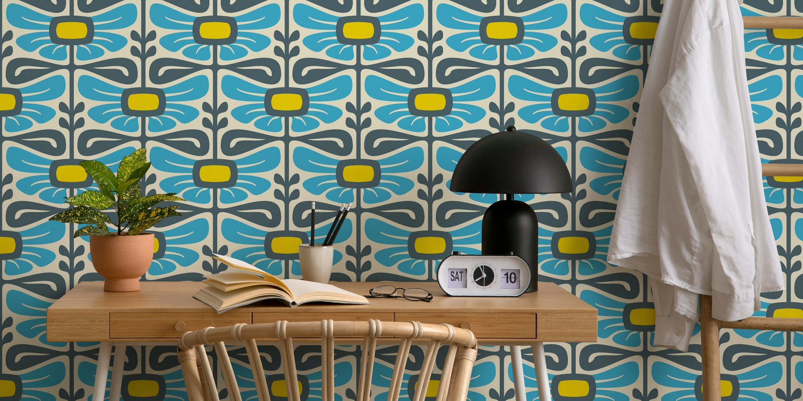 Vintage Floral Wallpaper huoneessa