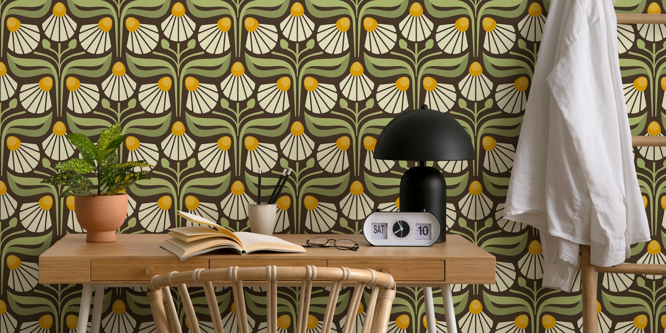 Majestic Vintage Blossoms wallpaper in een kamer