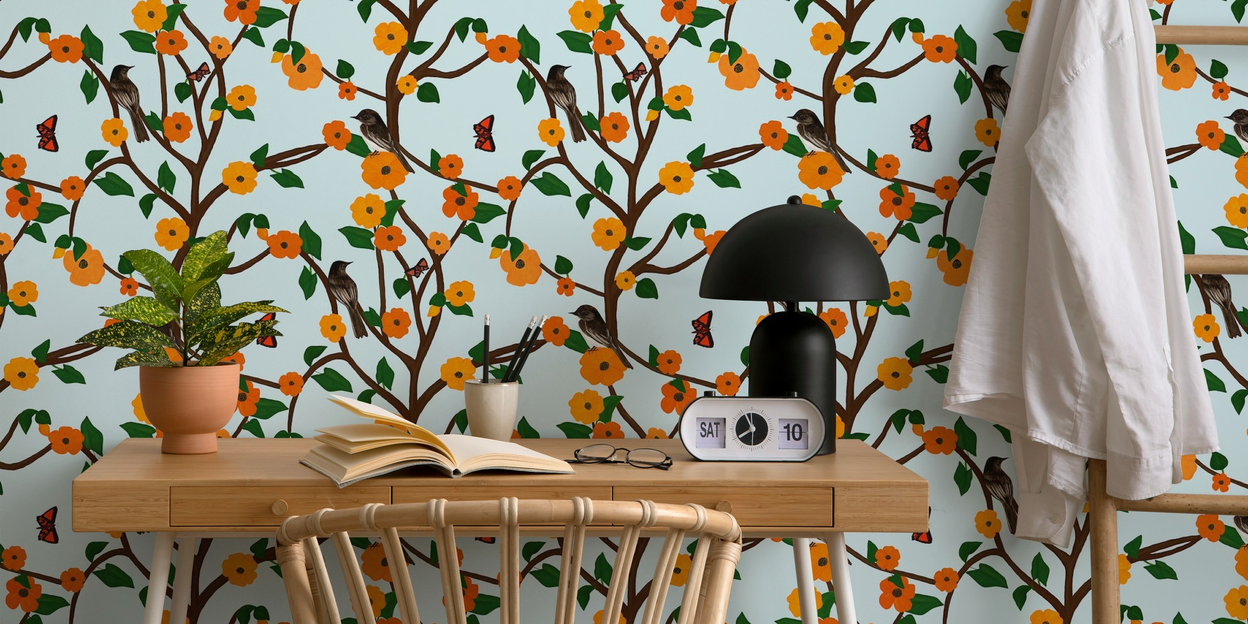 Papier peint Phoebes Garden Chinoiserie Sky dans une pièce