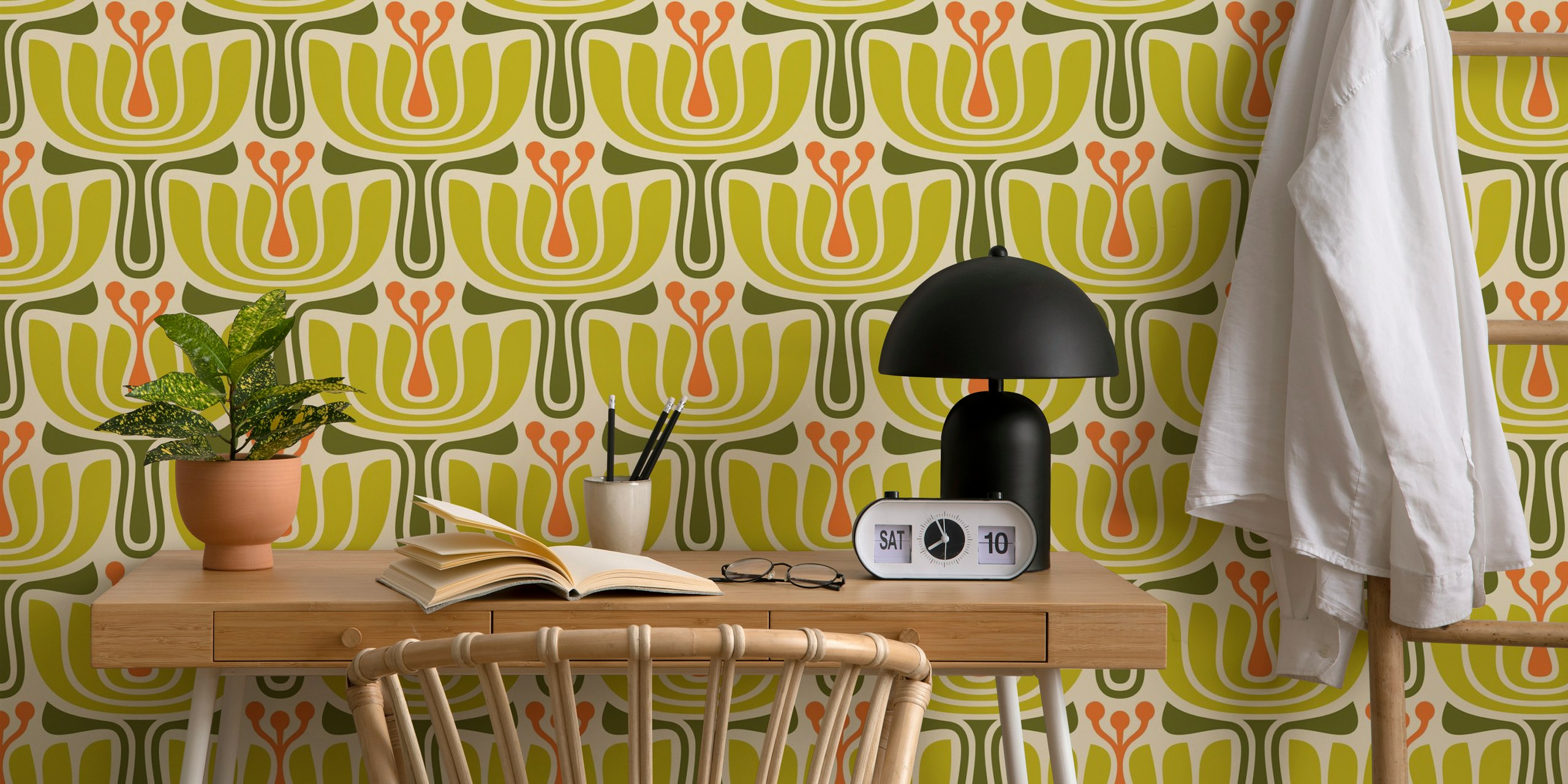 Vintage Petal Charm wallpaper in a room