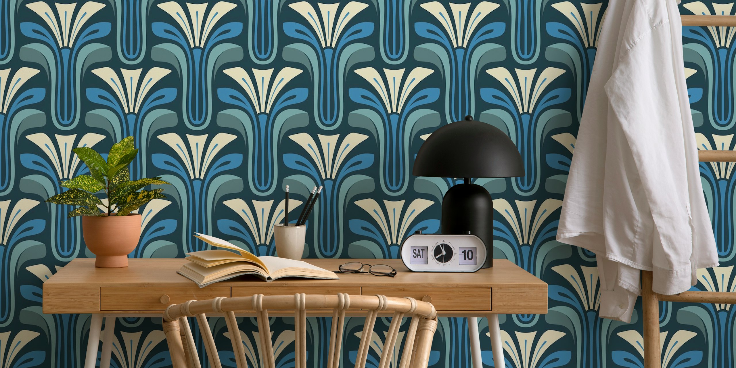 Stylish Vintage Bloom wallpaper in a room
