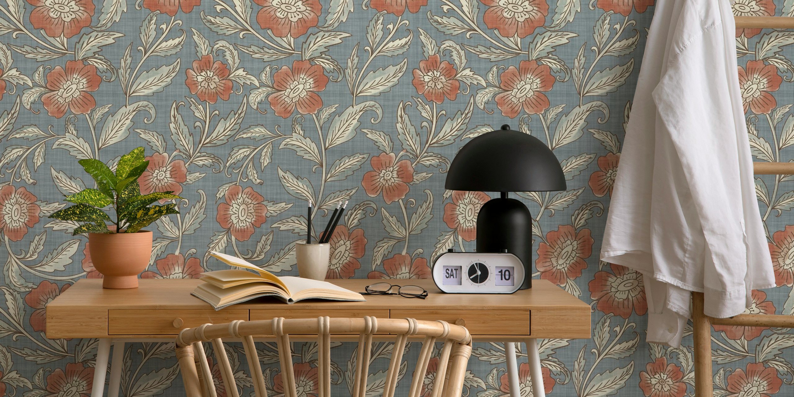 Heritage Flower Charm Tapete in einem Raum