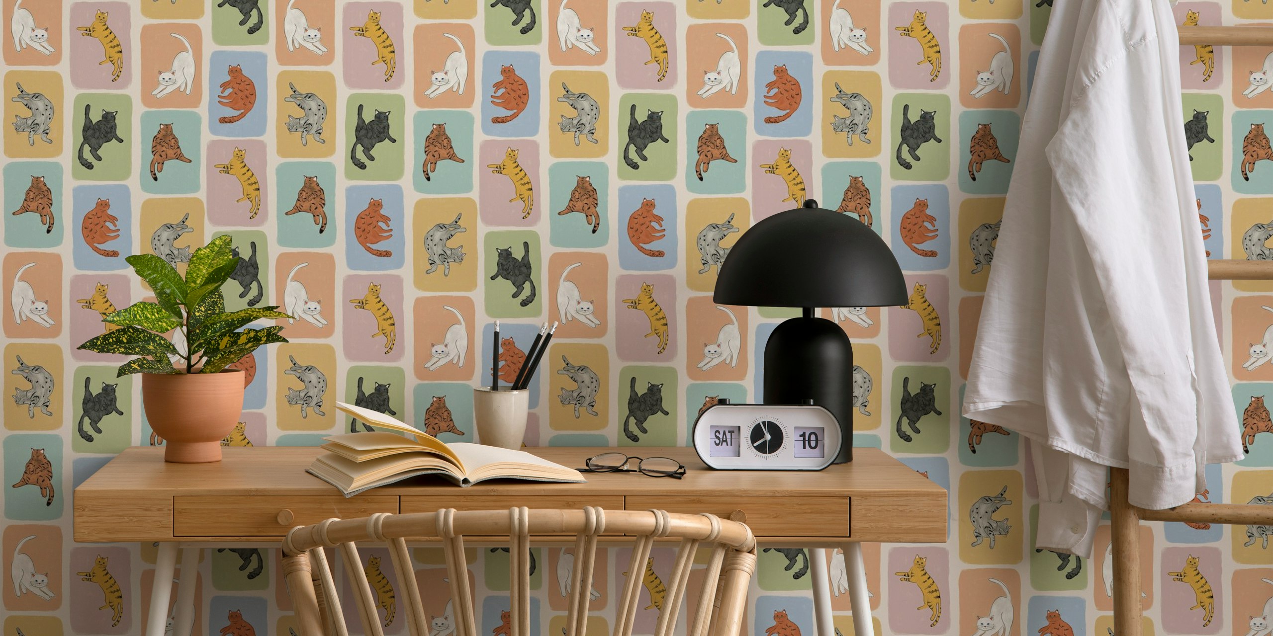 Projekt tapety Cats w pokoju