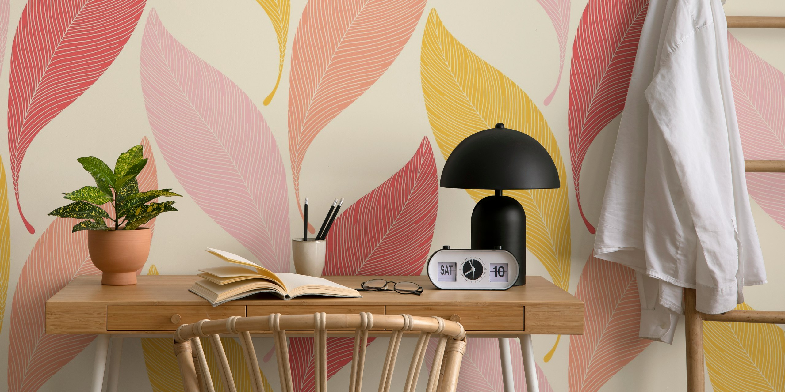 Tango Chevron Leaves wallpaper in a room