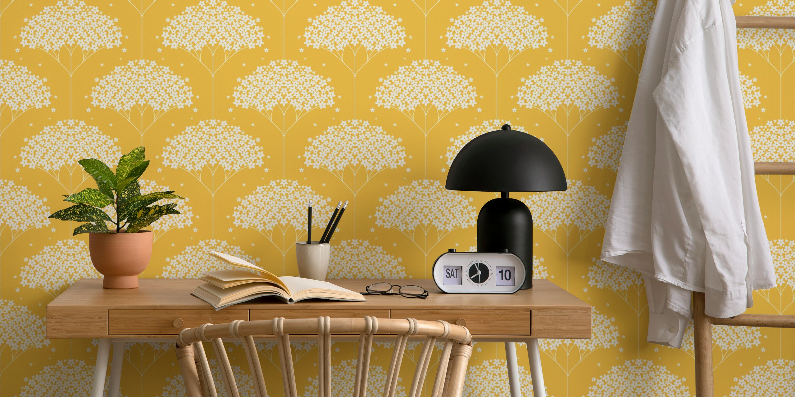 Svenska Fläderblomster wallpaper in a room