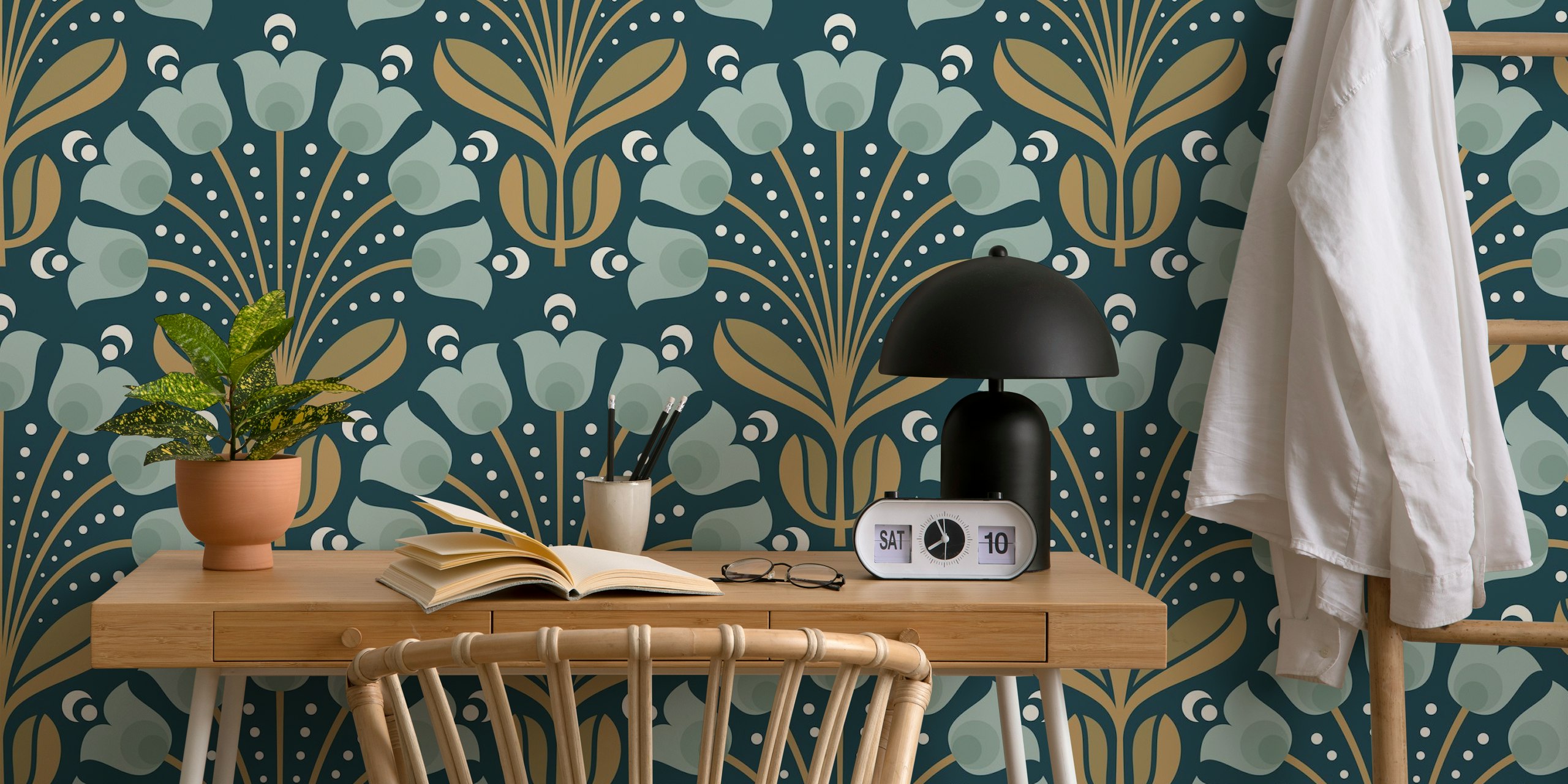 Vintage Floral Bloom wallpaper v pokoji