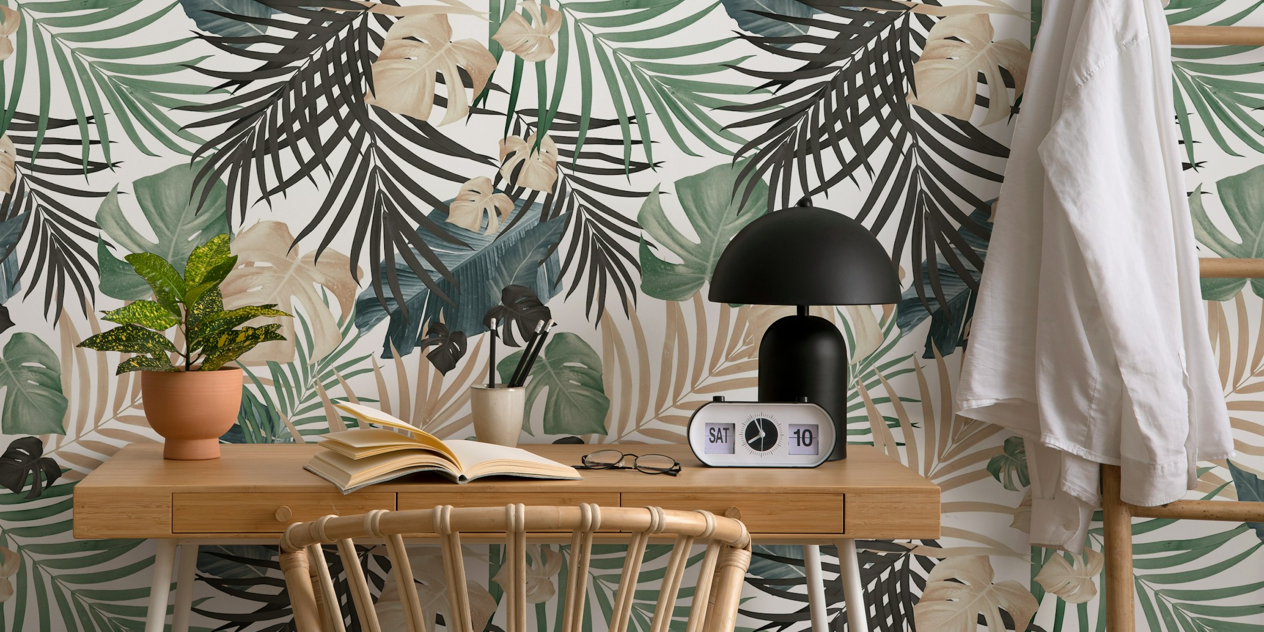 Tropical Jungle Leaves 13 - Repeating in einem Raum