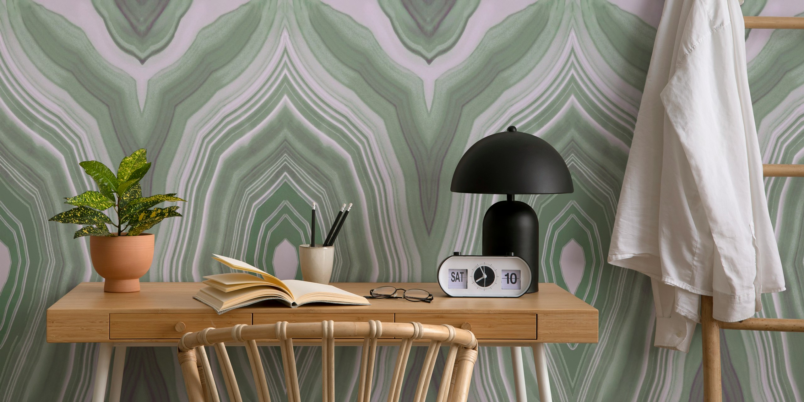 Emerald Marble Vibes Tapete in einem Raum