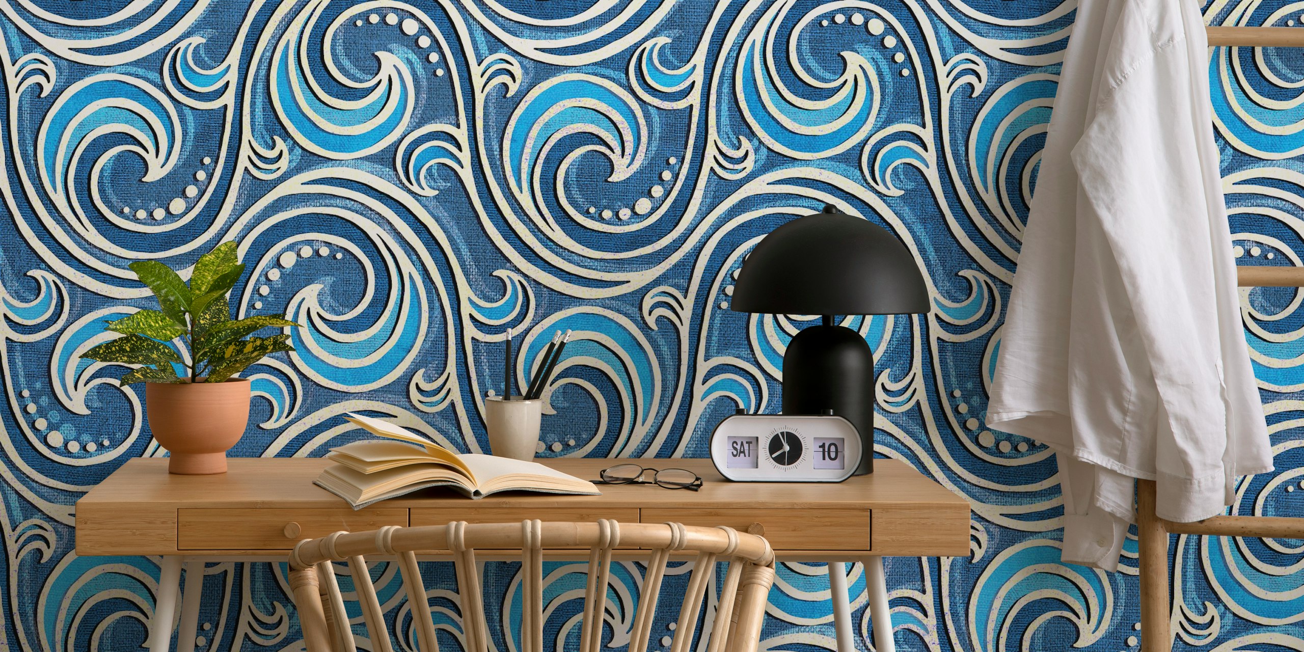 Mermaid Rococo ocean waves tapeta v pokoji