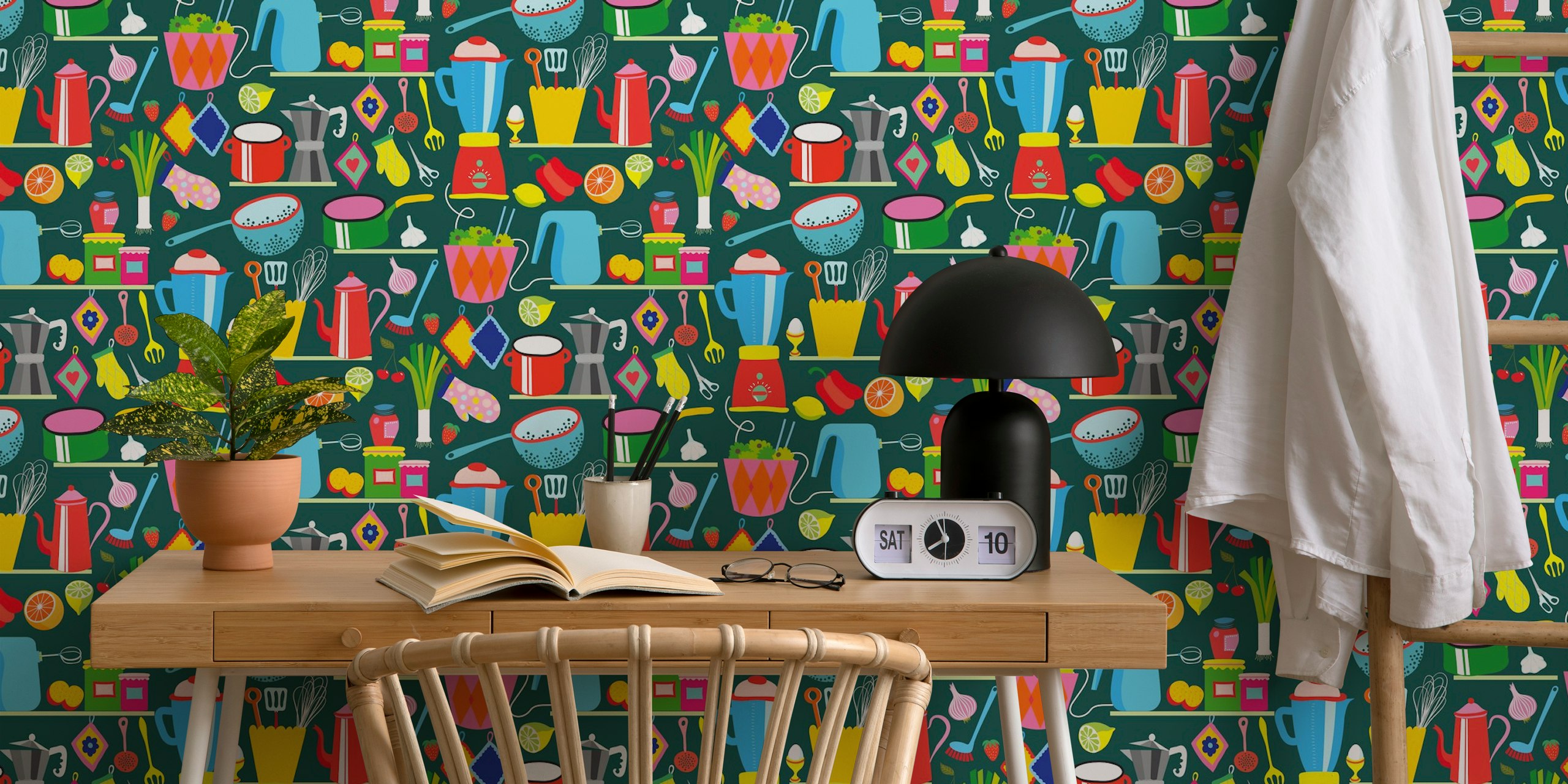 Colorful kitchen wallpaper design