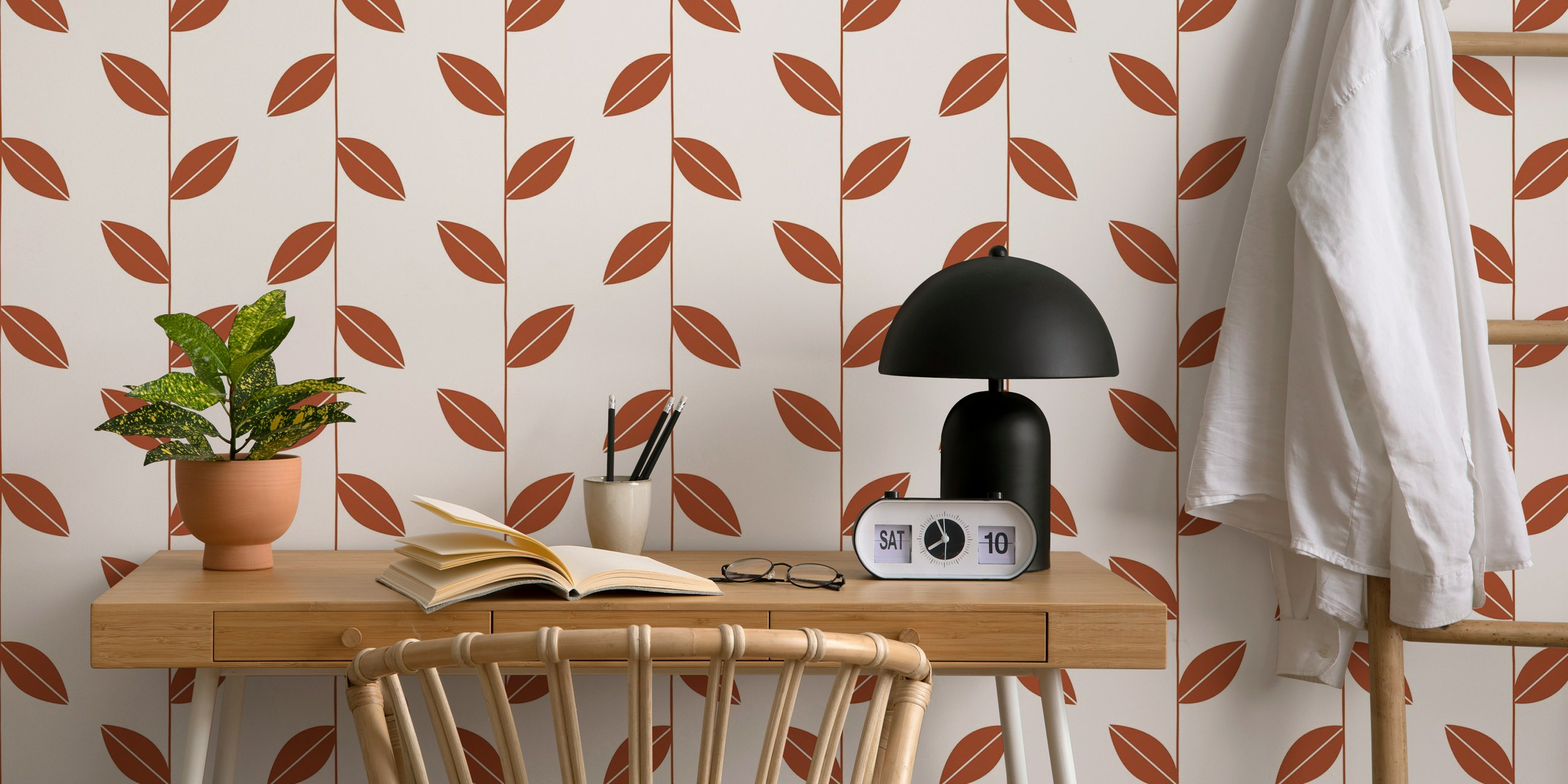 Leaf Elegance wallpaper huoneessa