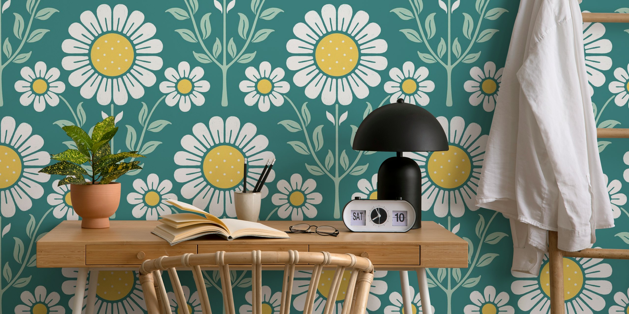 Daisy Garden wallpaper with white flowers