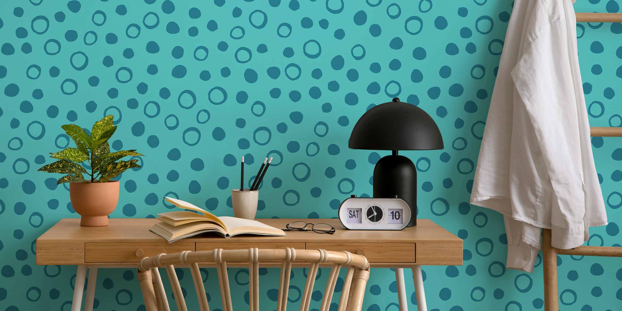 Snow Bubbles wallpaper in a modern room