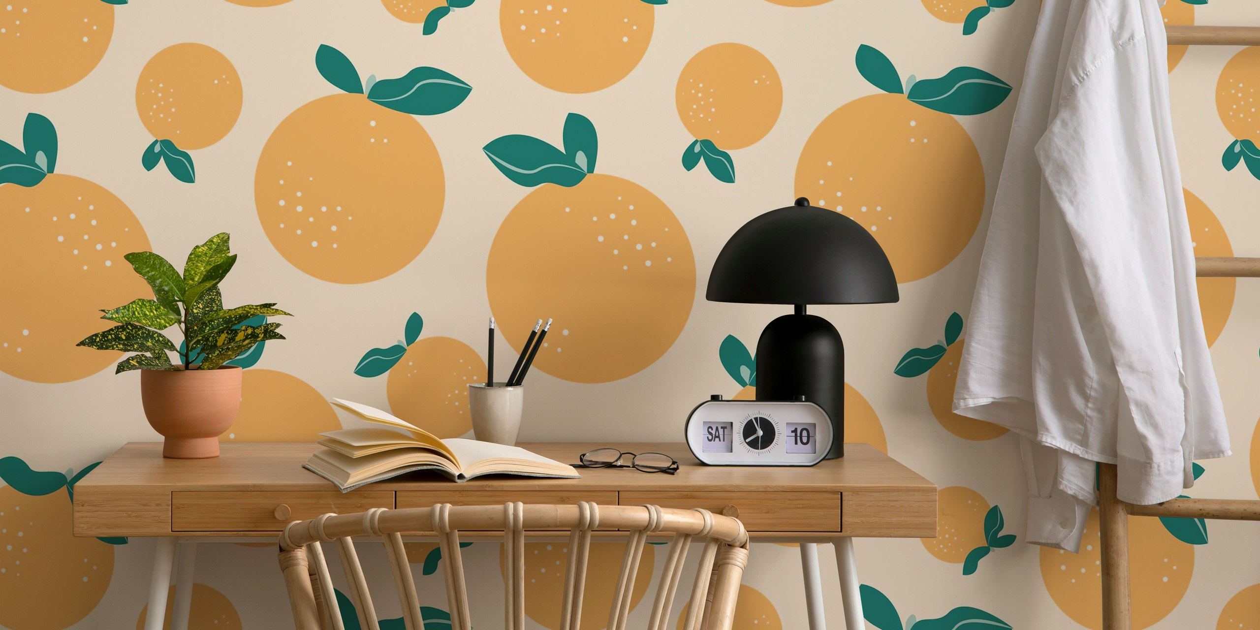 Summer Oranges beige tapet i rum