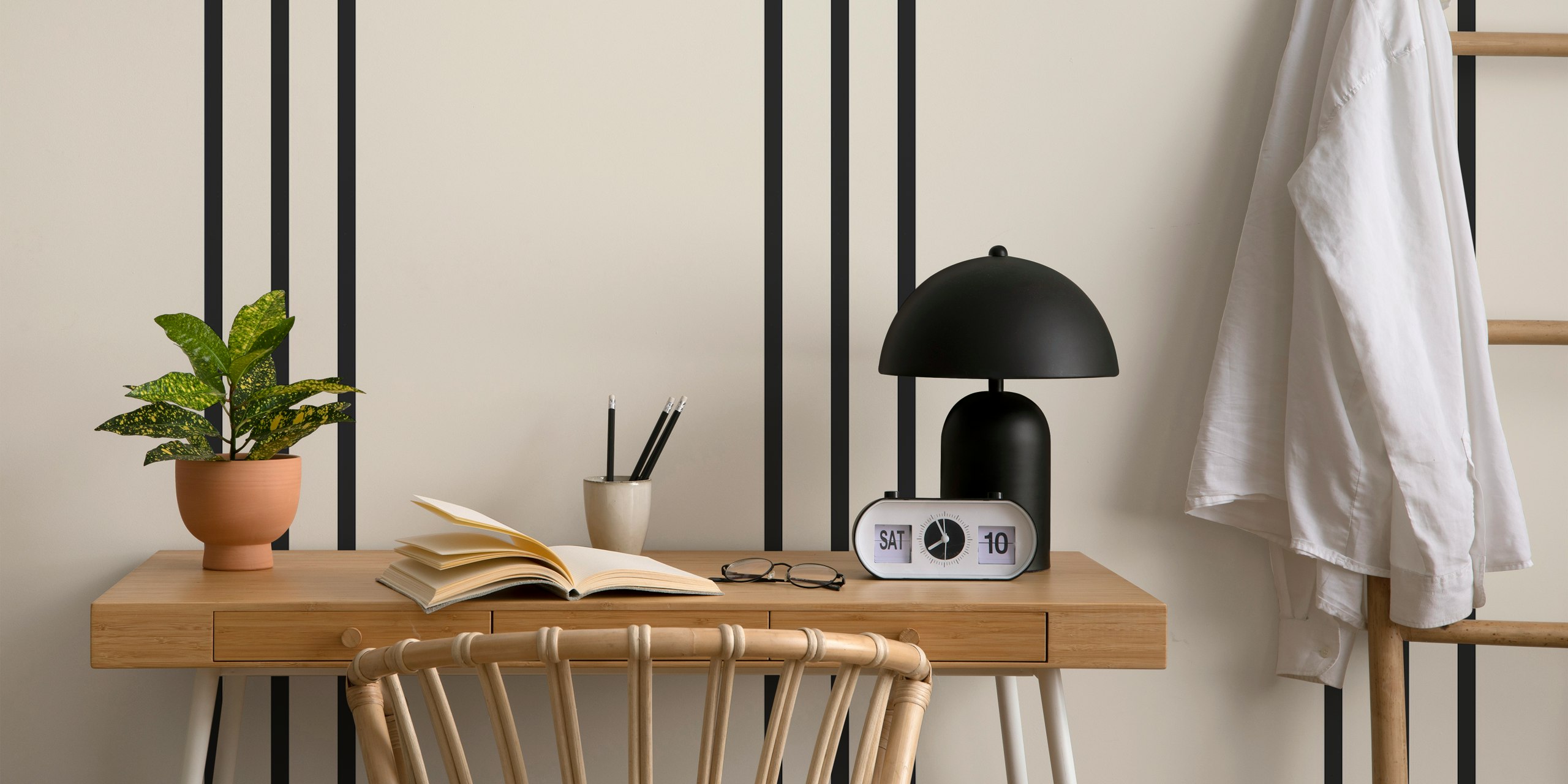 Modern Vertical Bold Lines tapet i rummet