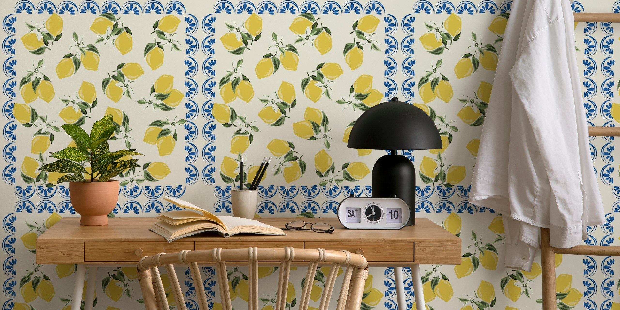 Citrus summer lemons wallpaper design