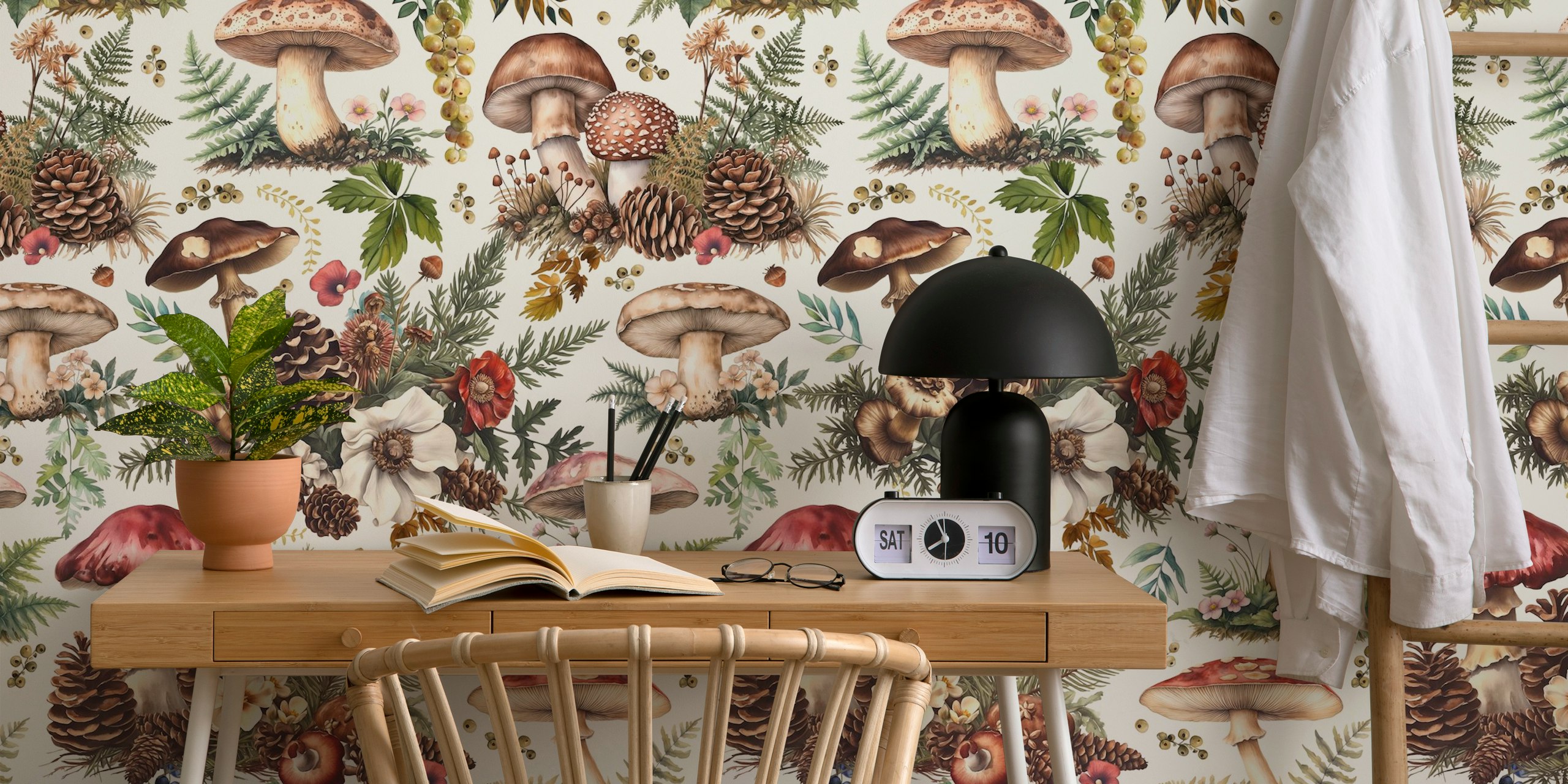Woodland Mushroom wallpaper i en koselig setting