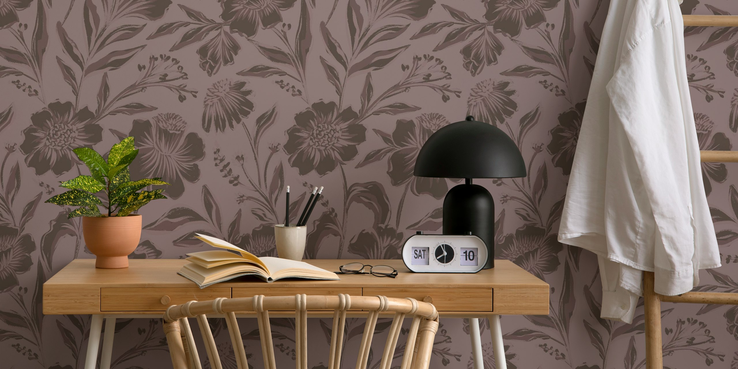 Papel pintado Romantic Botanical Bliss en una habitación