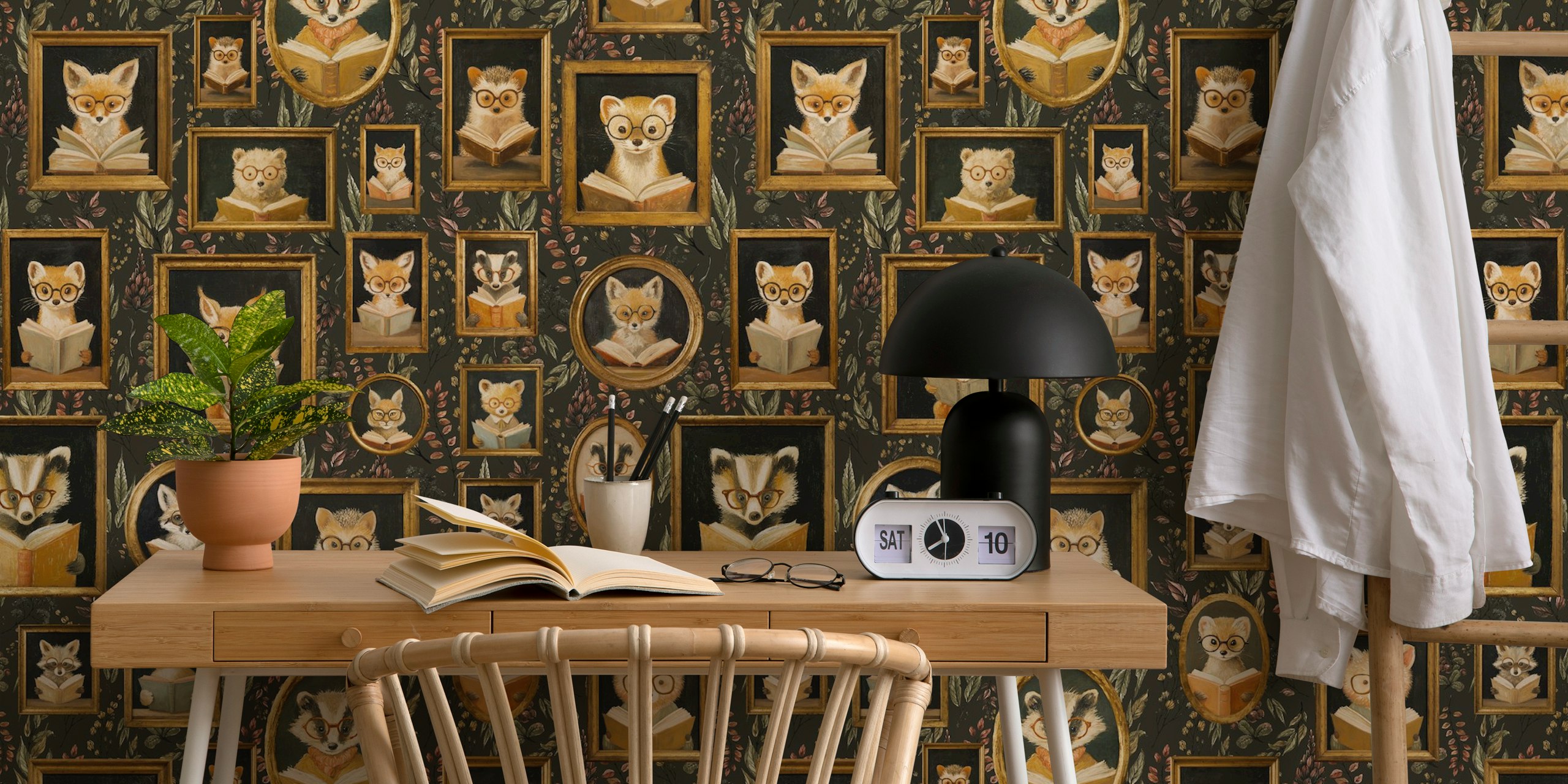 Woodland School Reading wallpaper in a room