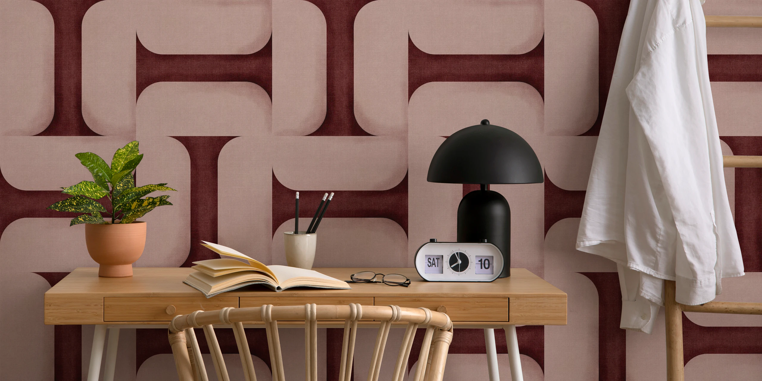 Modern Geometric Wine Wallpaper