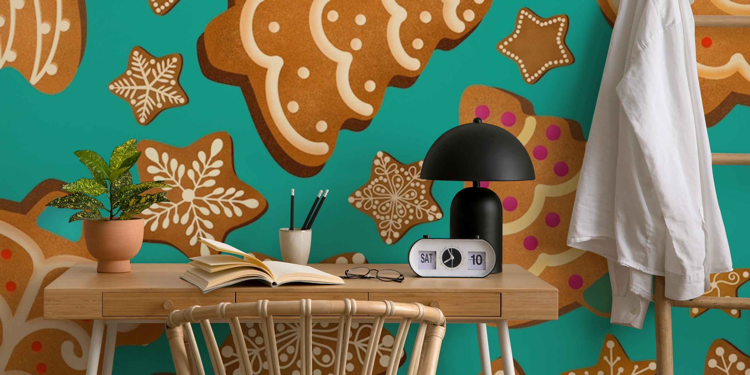 Noël Gingerbread Cookies 2 on Turquoise