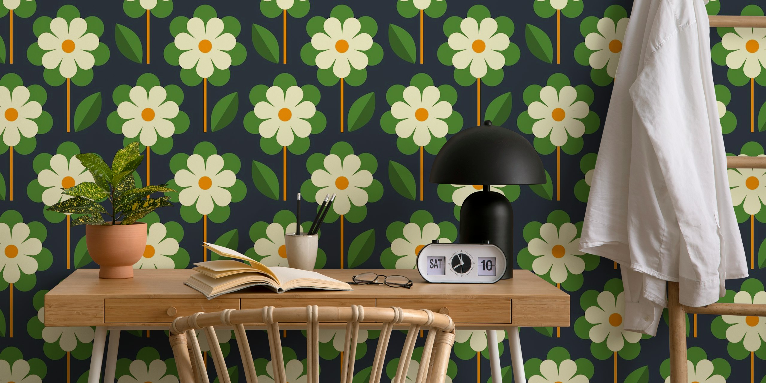 Scandinavian retro design med granny daisies