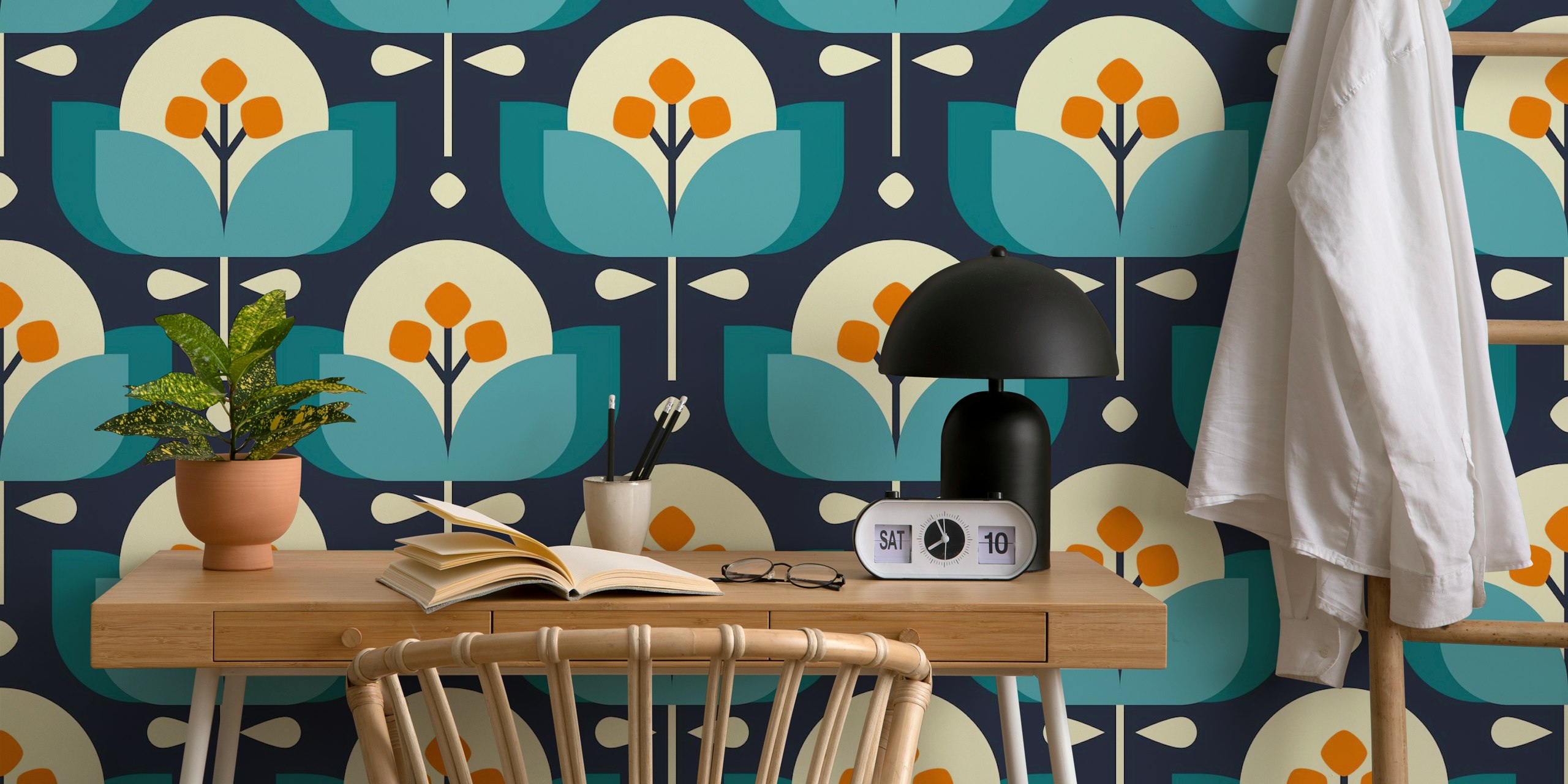 Skandinavisk geometrisk blomsterdesign