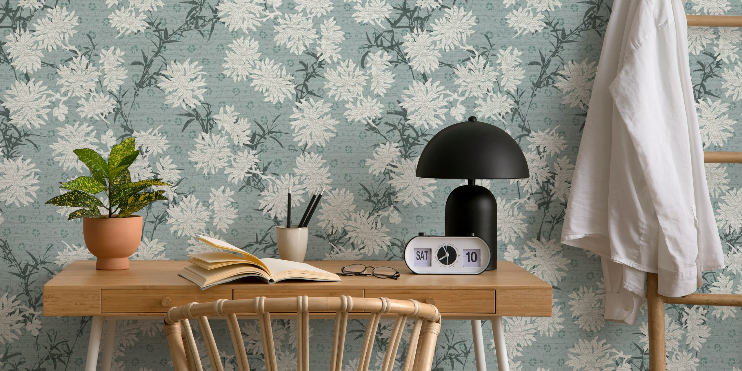 Japanese Floral Blossom wallpaper in a room