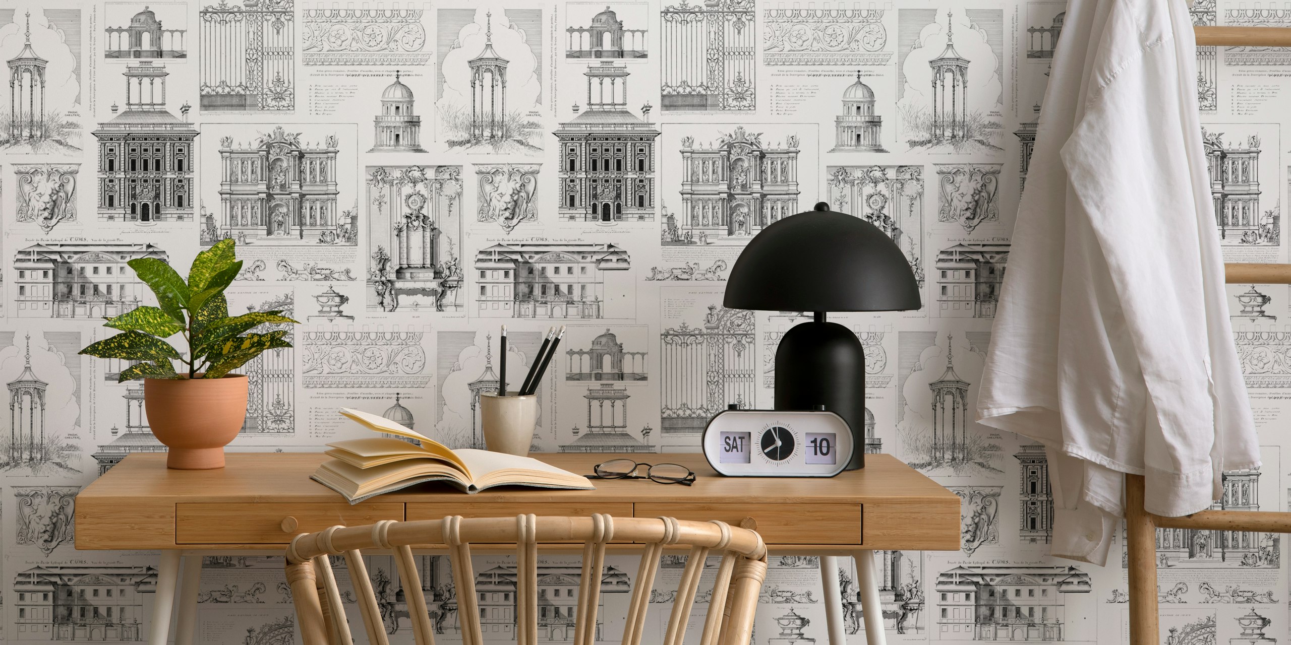 Classic Victorian Architecture musta-valkoinen tapetti