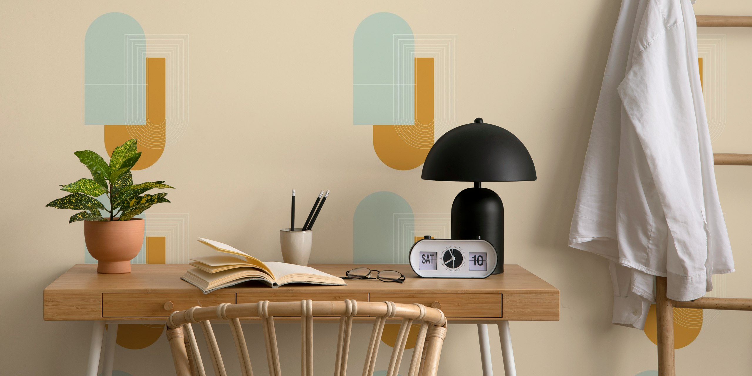 Contemporary wallpaper design en una habitación