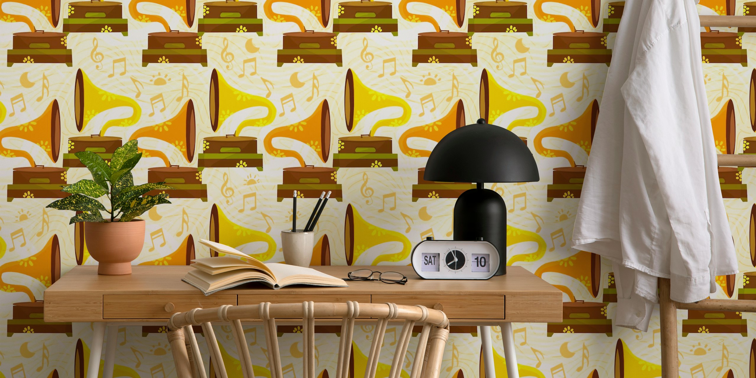 Papel de parede Vintage music player em um quarto