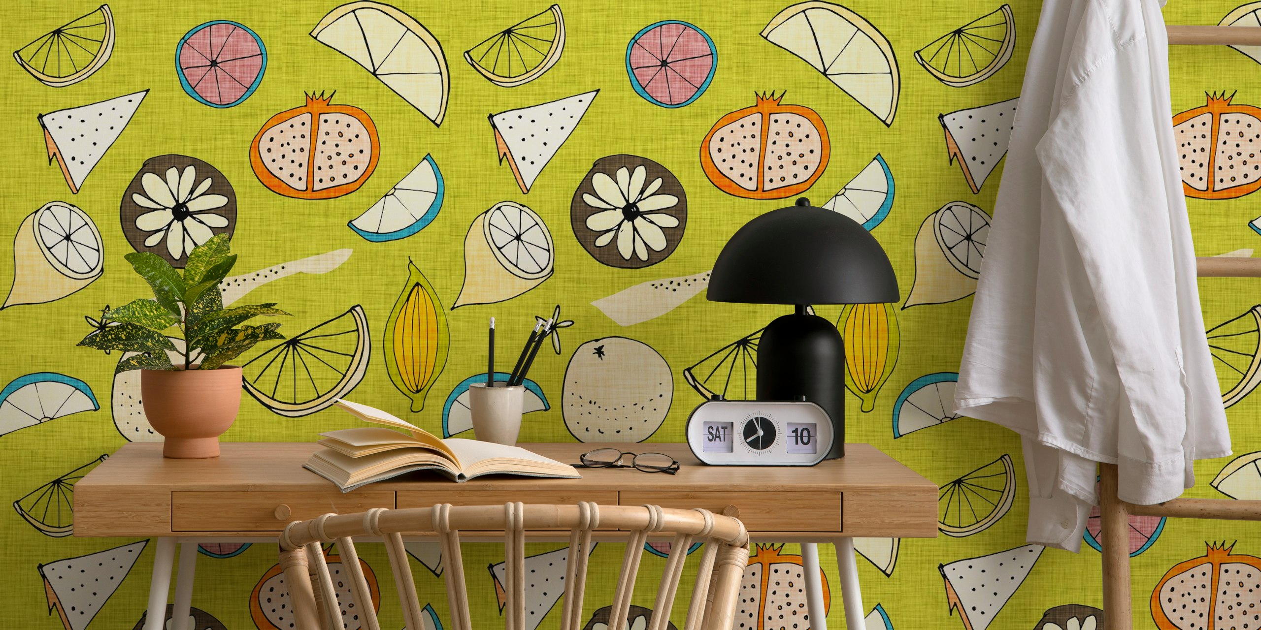 Pop Fruit Avocado tapetti huoneessa