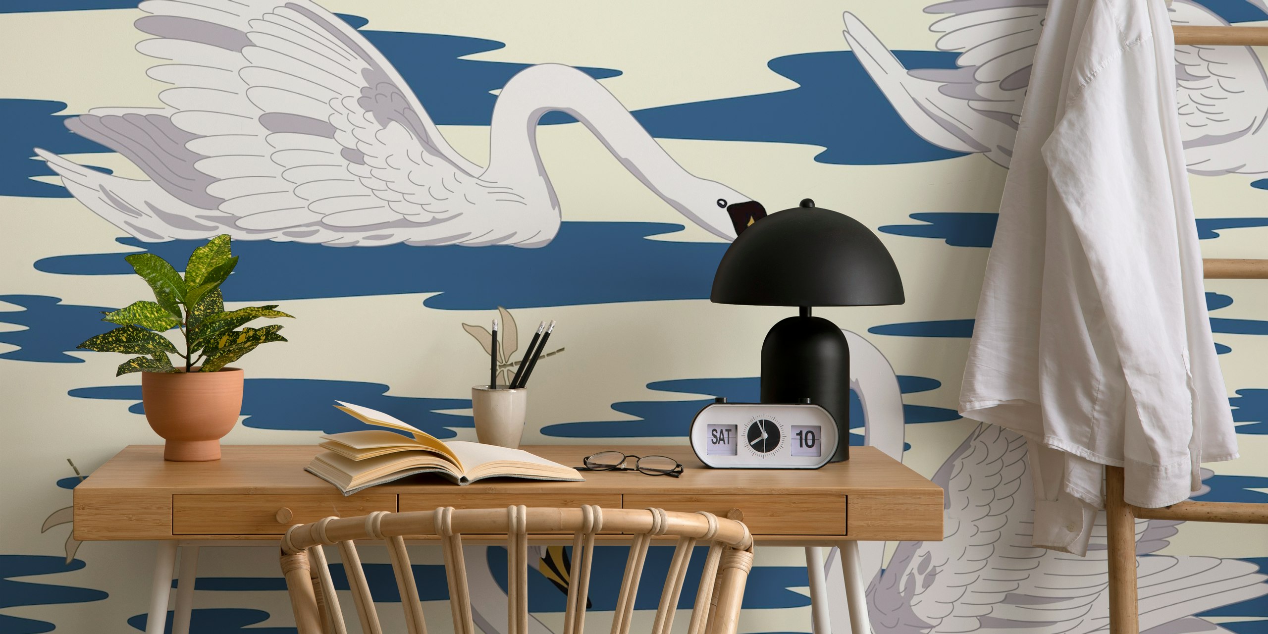 Dizajn tapeta White Swans 8 u sobi