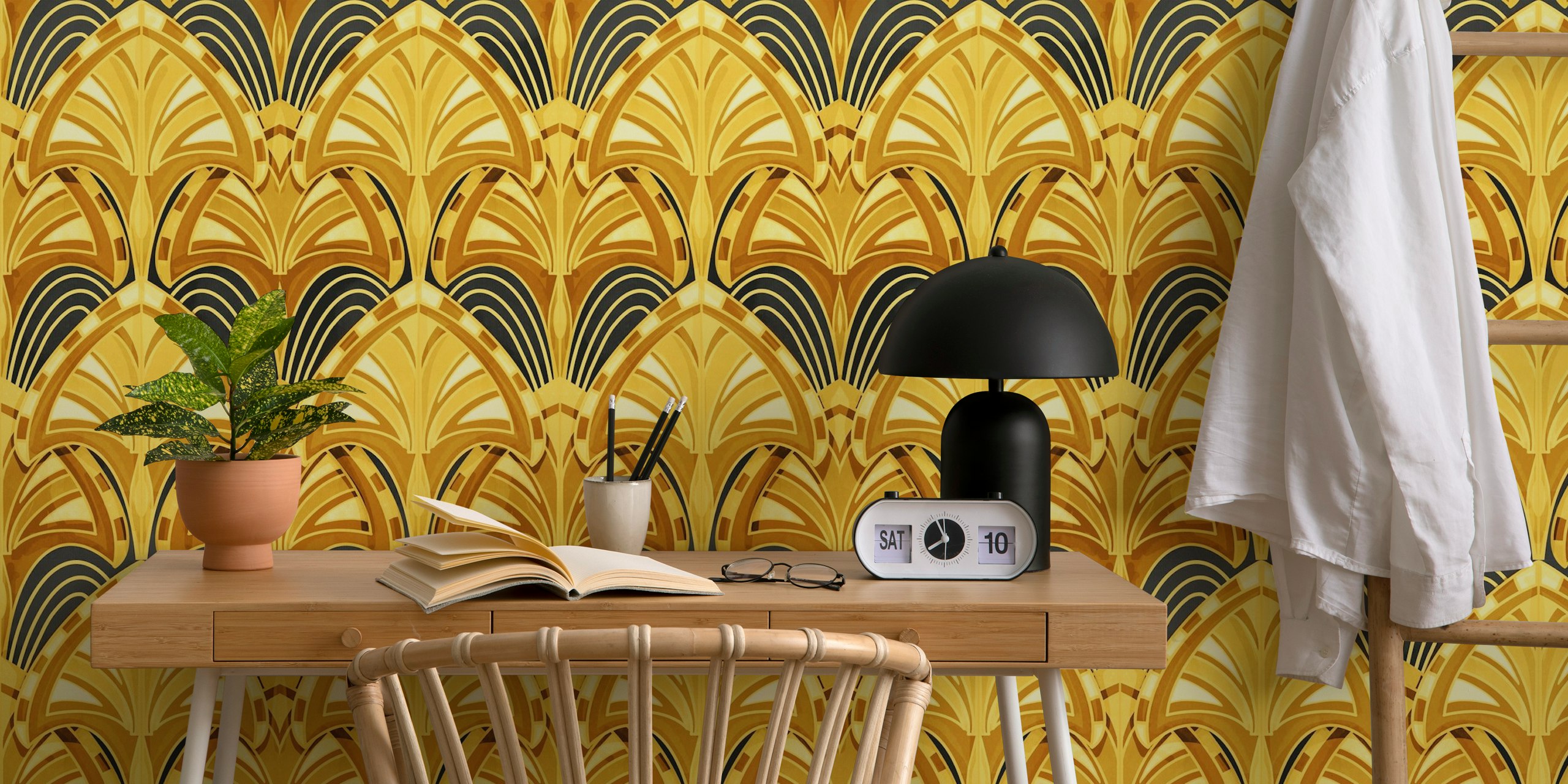 Projekt tapety Art deco w pokoju