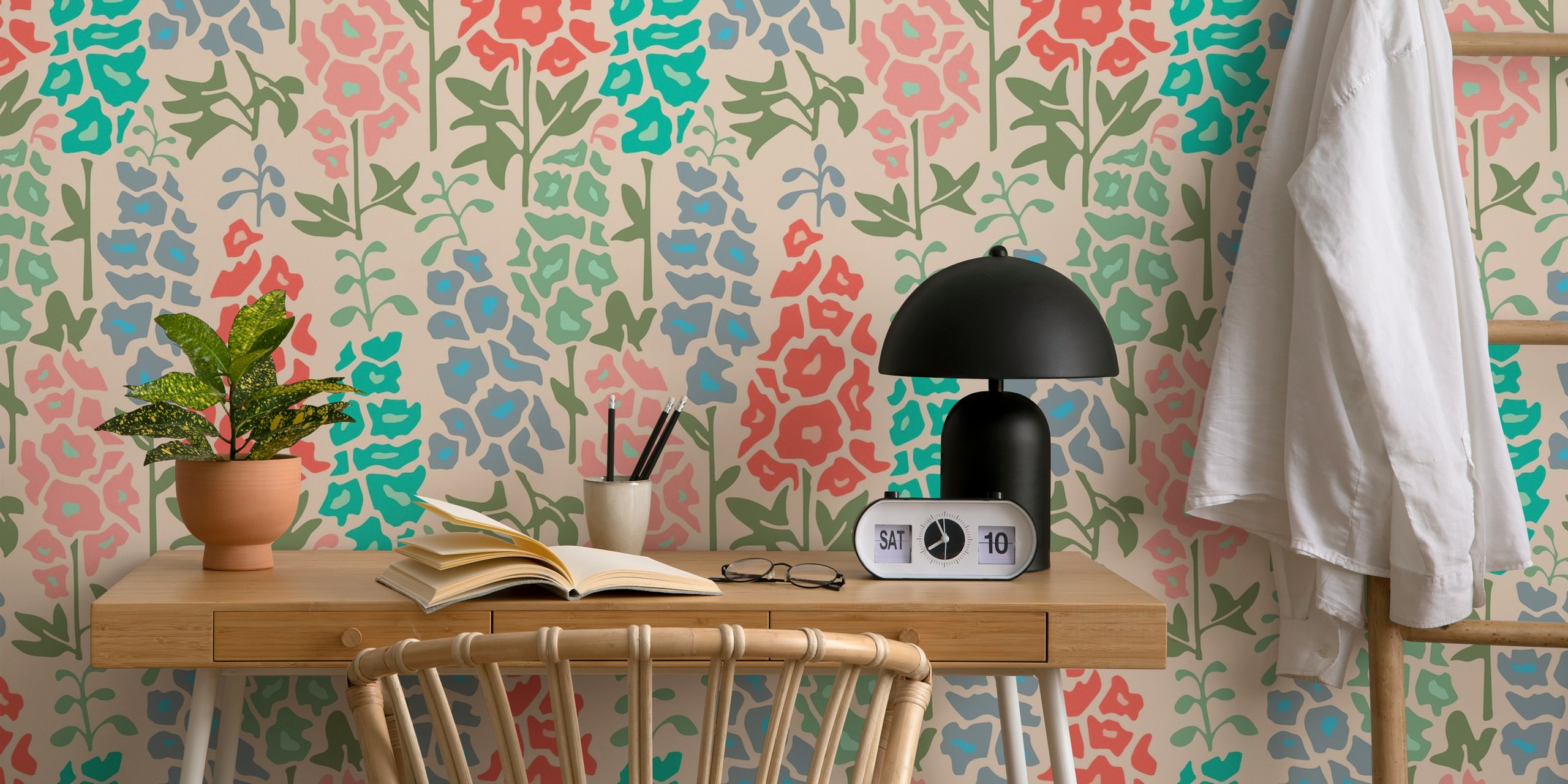 Colorful Gladiolus Garden wallpaper in a room