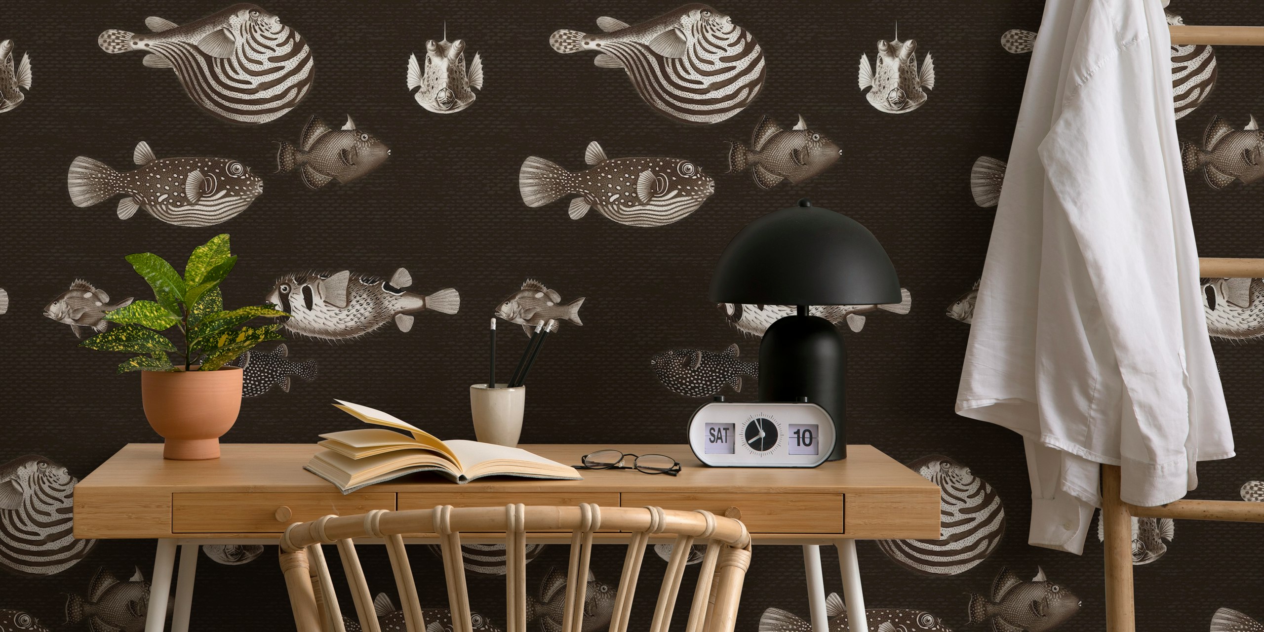 Acquario Fish pattern papier peint dans une pièce
