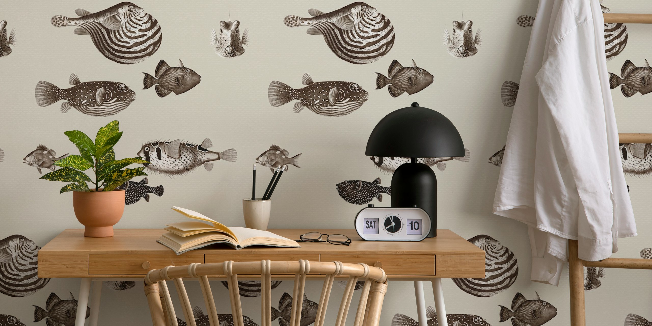 Acquario Fish pattern tapet i et rum