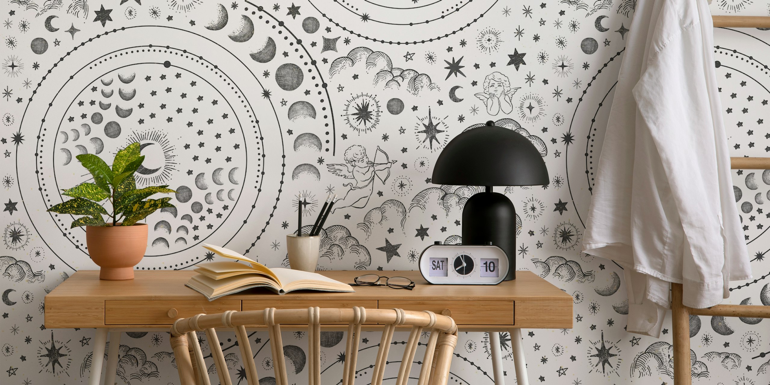 Angels of the starry sky B wallpaper in a room