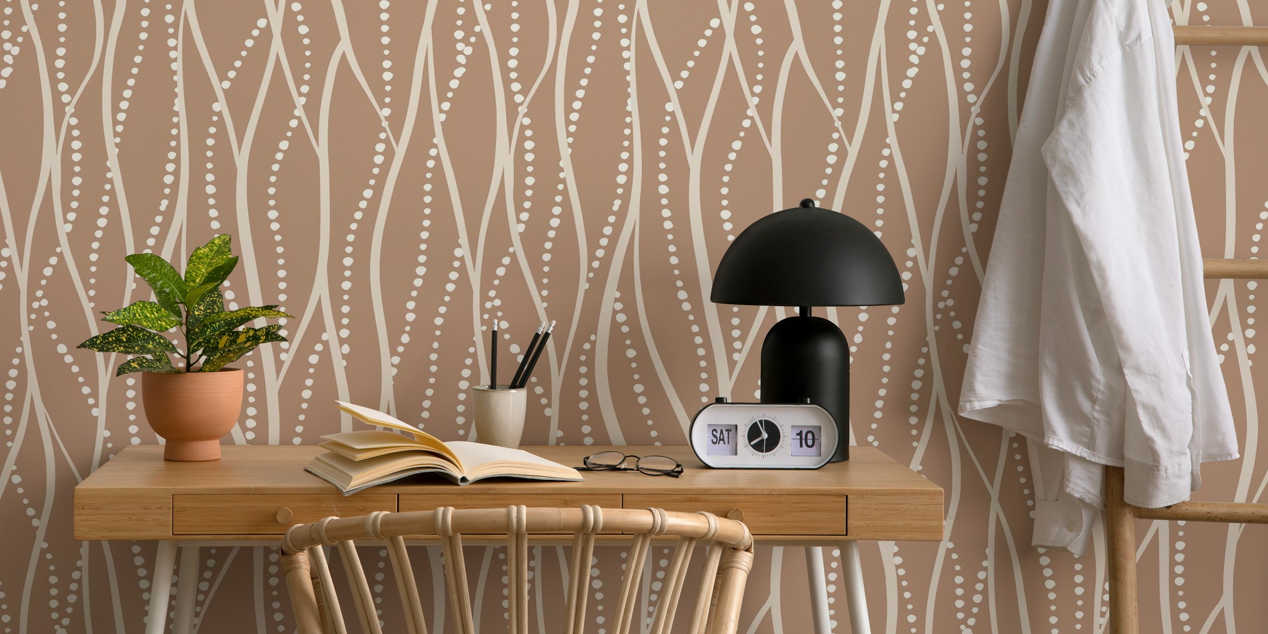 Brandy Waves tapetdesign i et rum