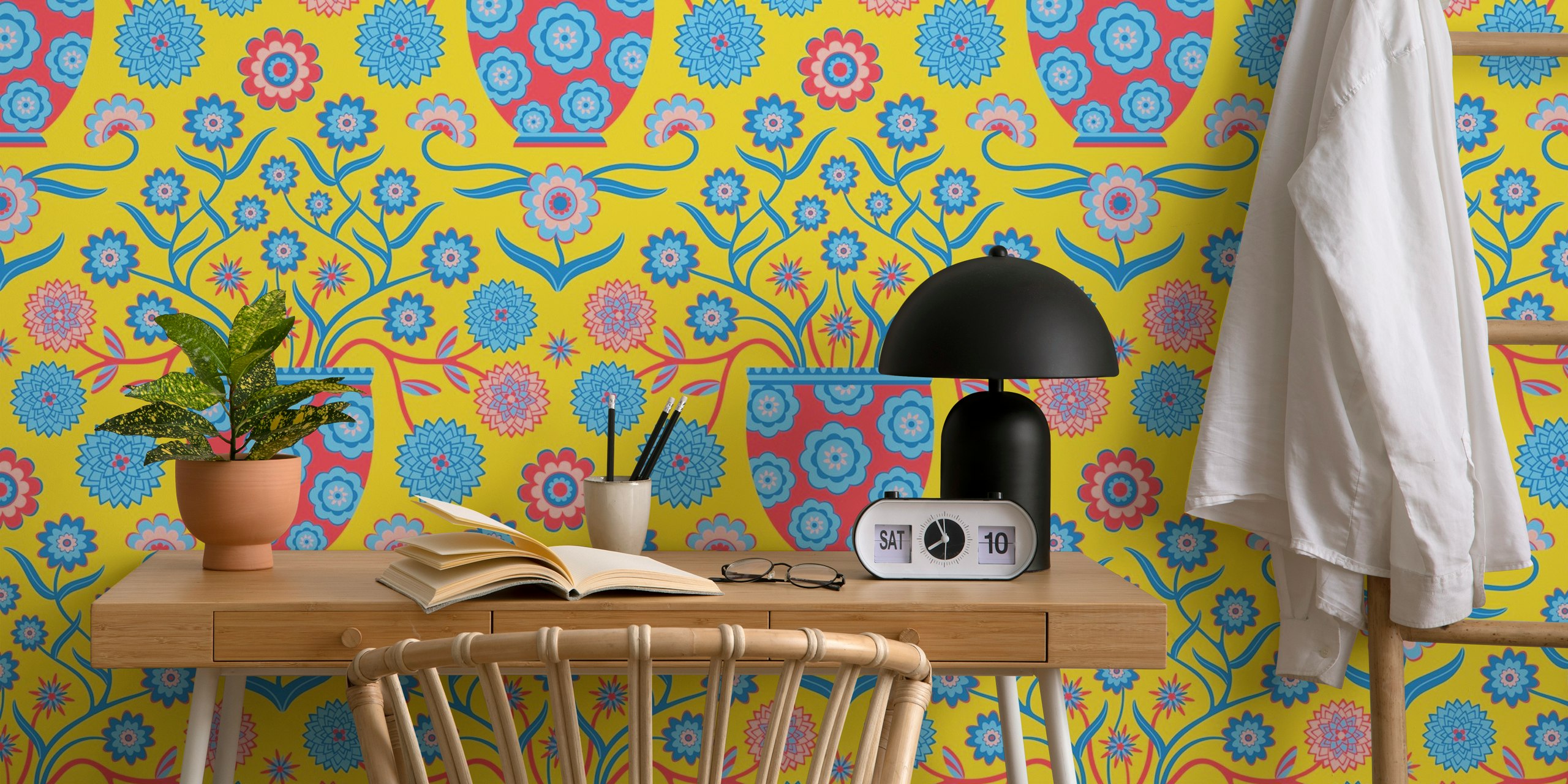 Žlutý květinový design