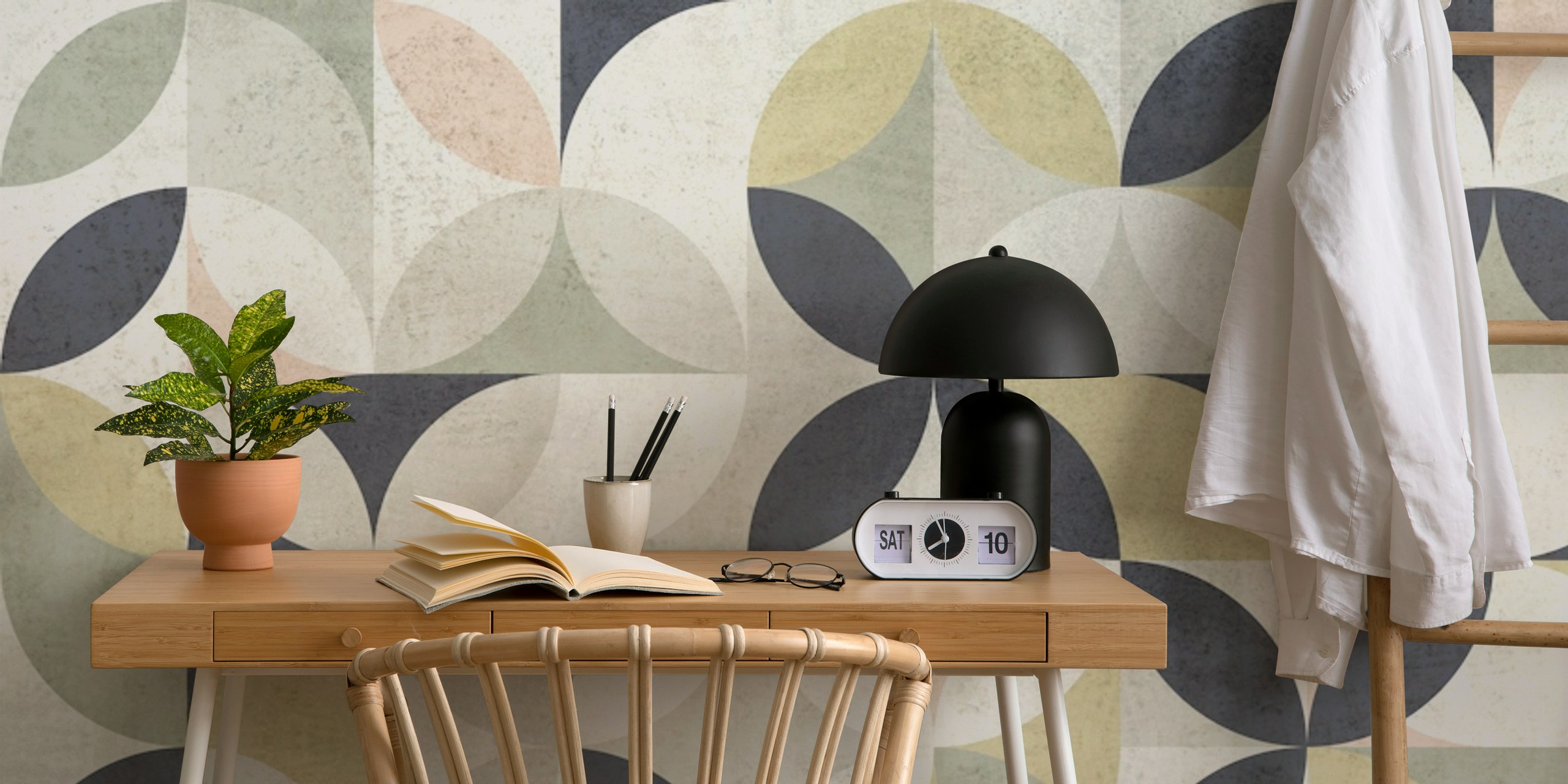Modern Bauhaus wallpaper i ett rum